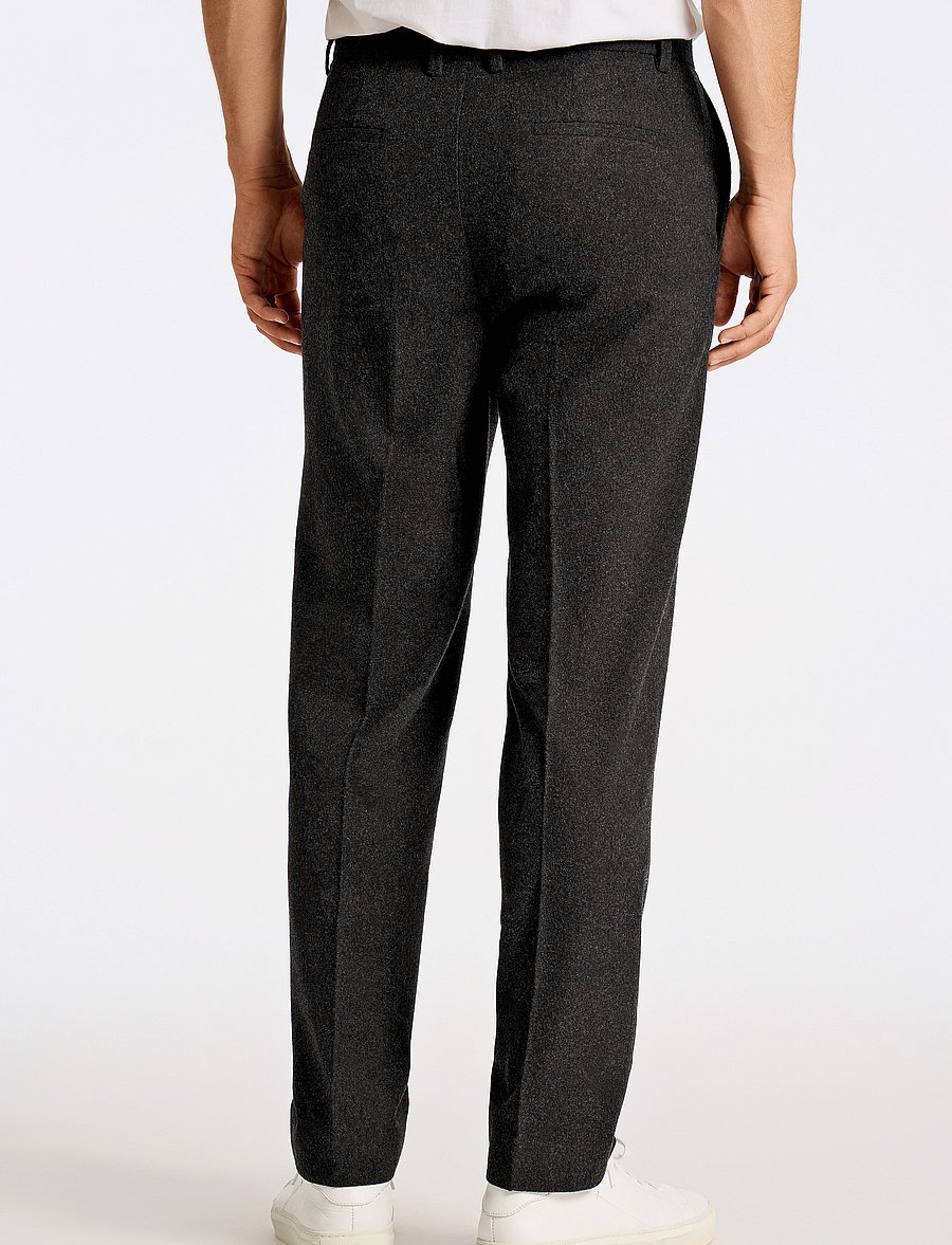 Lindbergh - Flannel wool blend formal pant - anzugshosen - black mel - 3