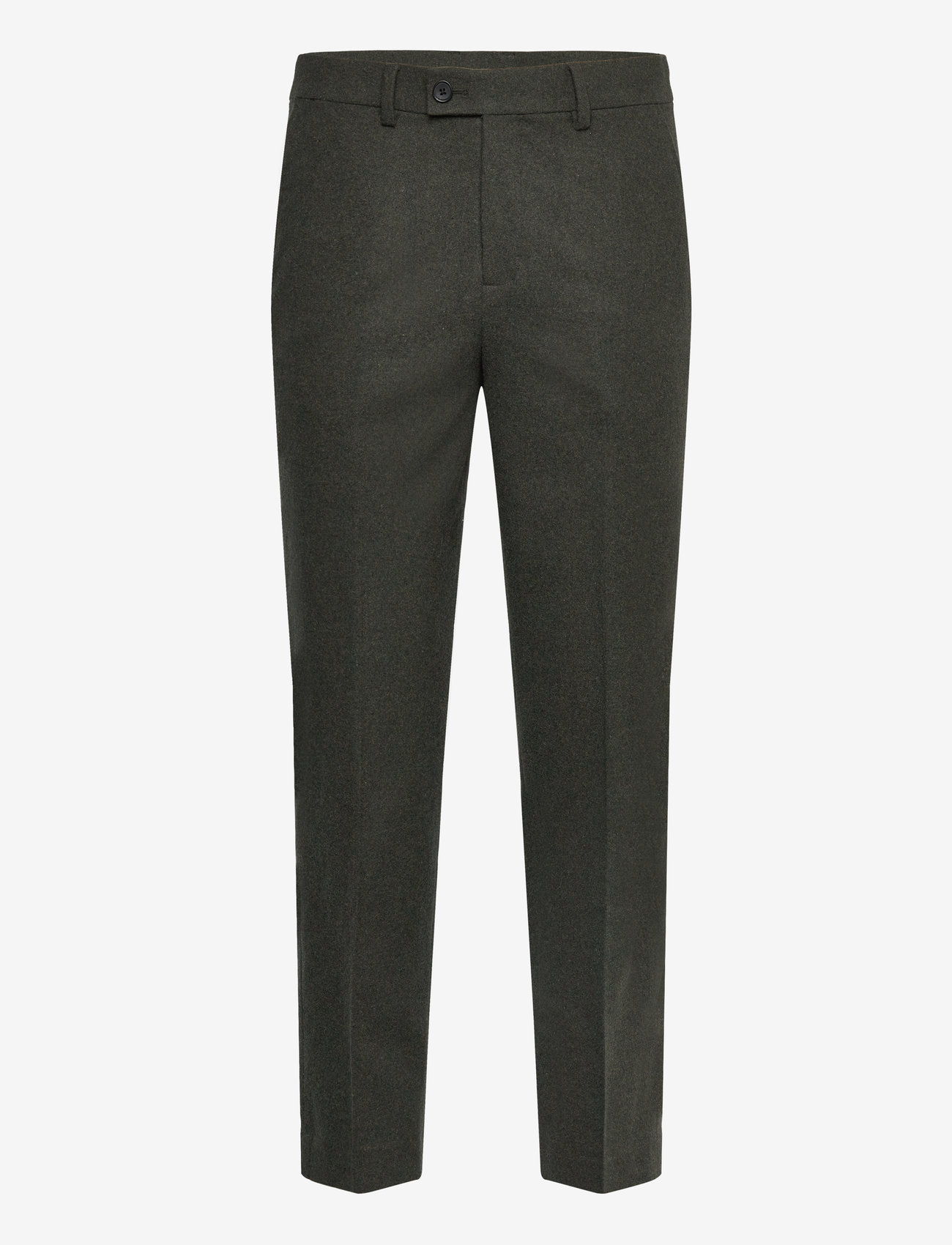 Lindbergh - Flannel wool blend formal pant - sügisesed riided - dk army mel - 0