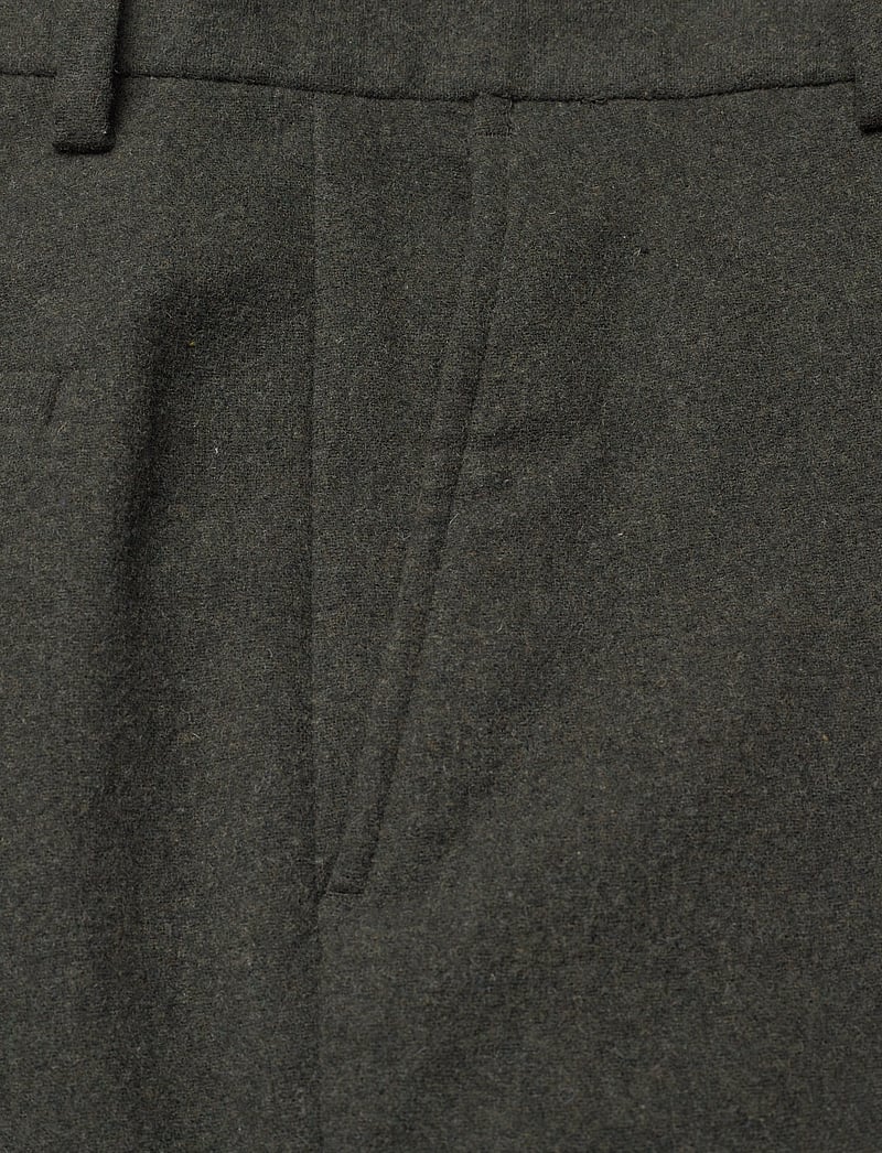 Lindbergh - Flannel wool blend formal pant - kostymbyxor - dk army mel - 2