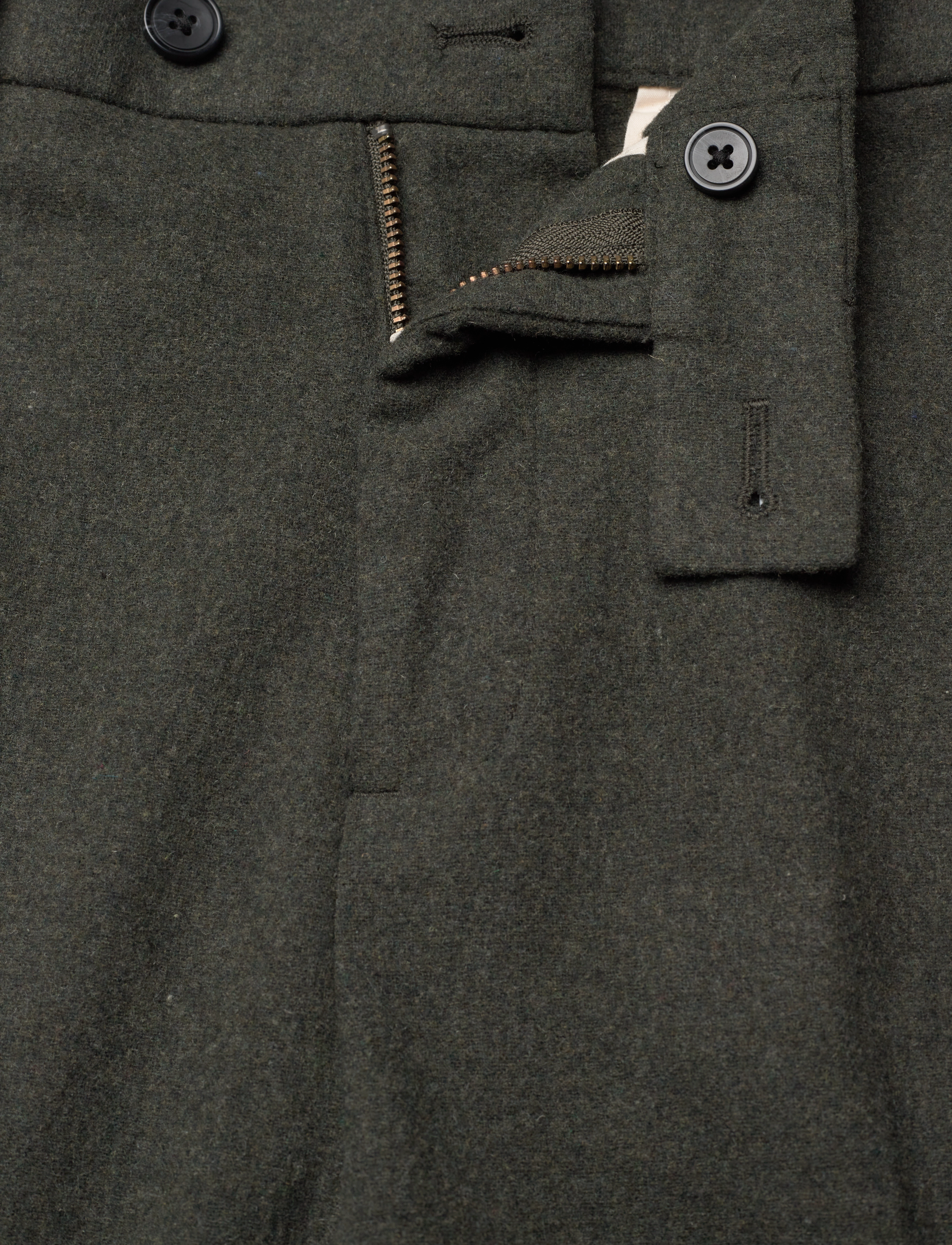 Lindbergh - Flannel wool blend formal pant - herren - dk army mel - 3