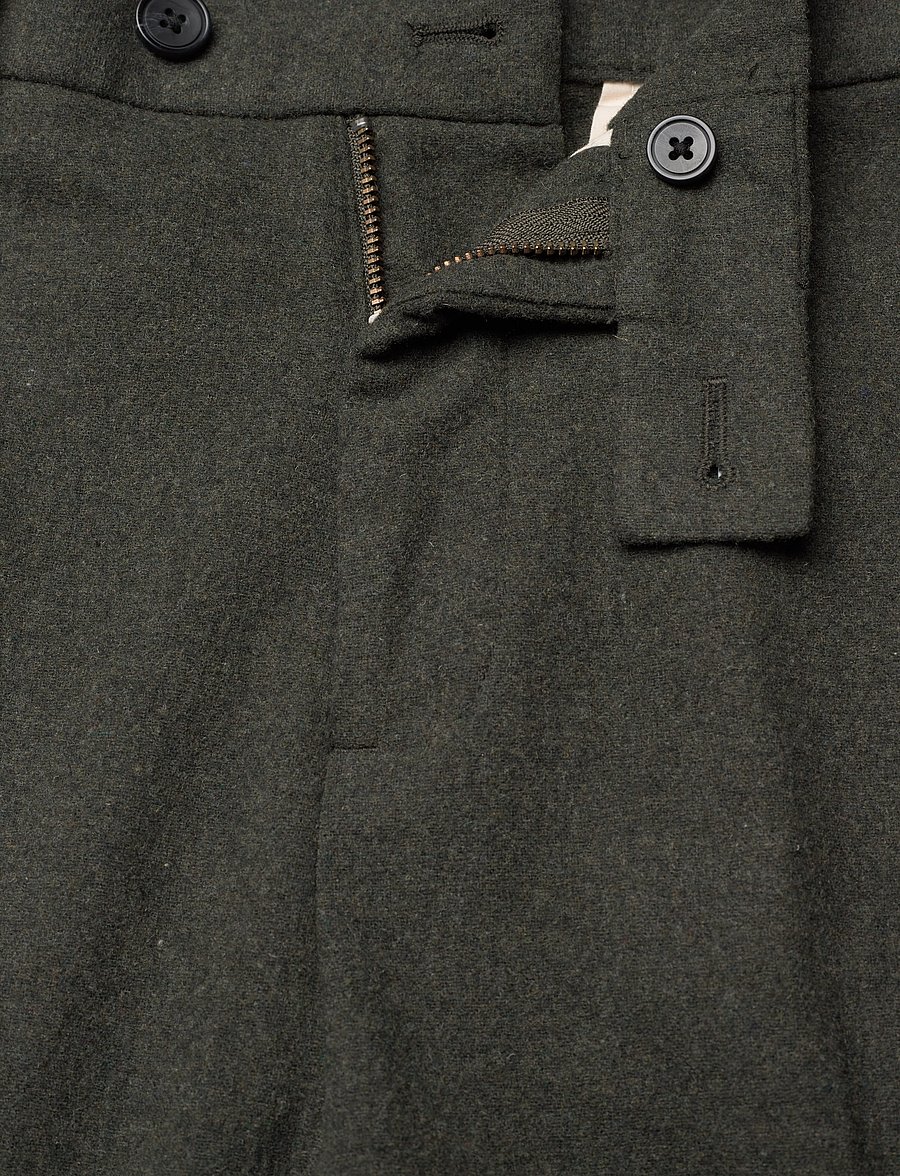 Lindbergh - Flannel wool blend formal pant - Ülikonnapüksid - dk army mel - 3