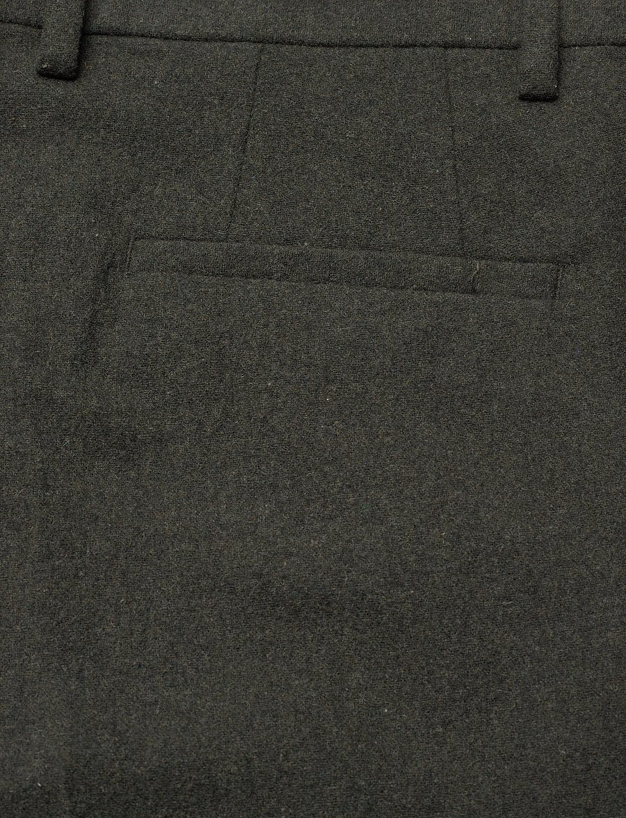 Lindbergh - Flannel wool blend formal pant - Ülikonnapüksid - dk army mel - 4