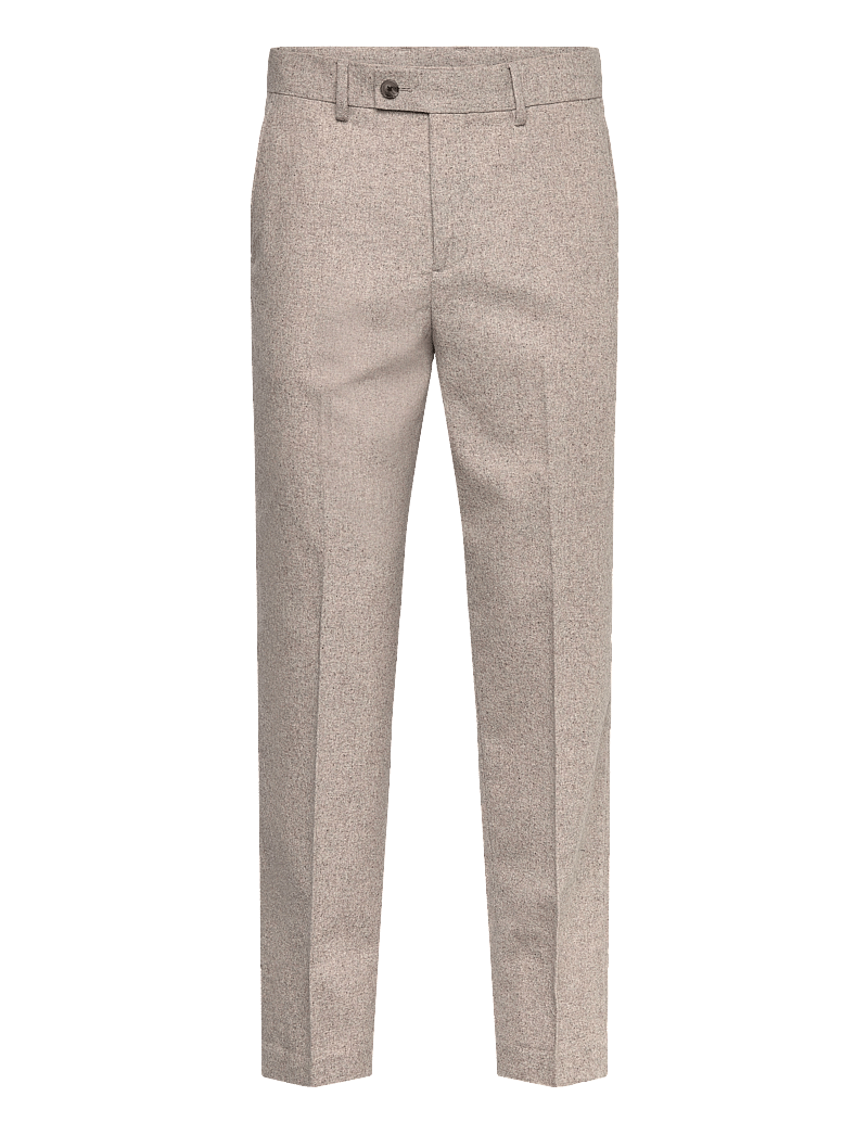 Lindbergh - Flannel wool blend formal pant - habitbukser - dk sand mel - 1