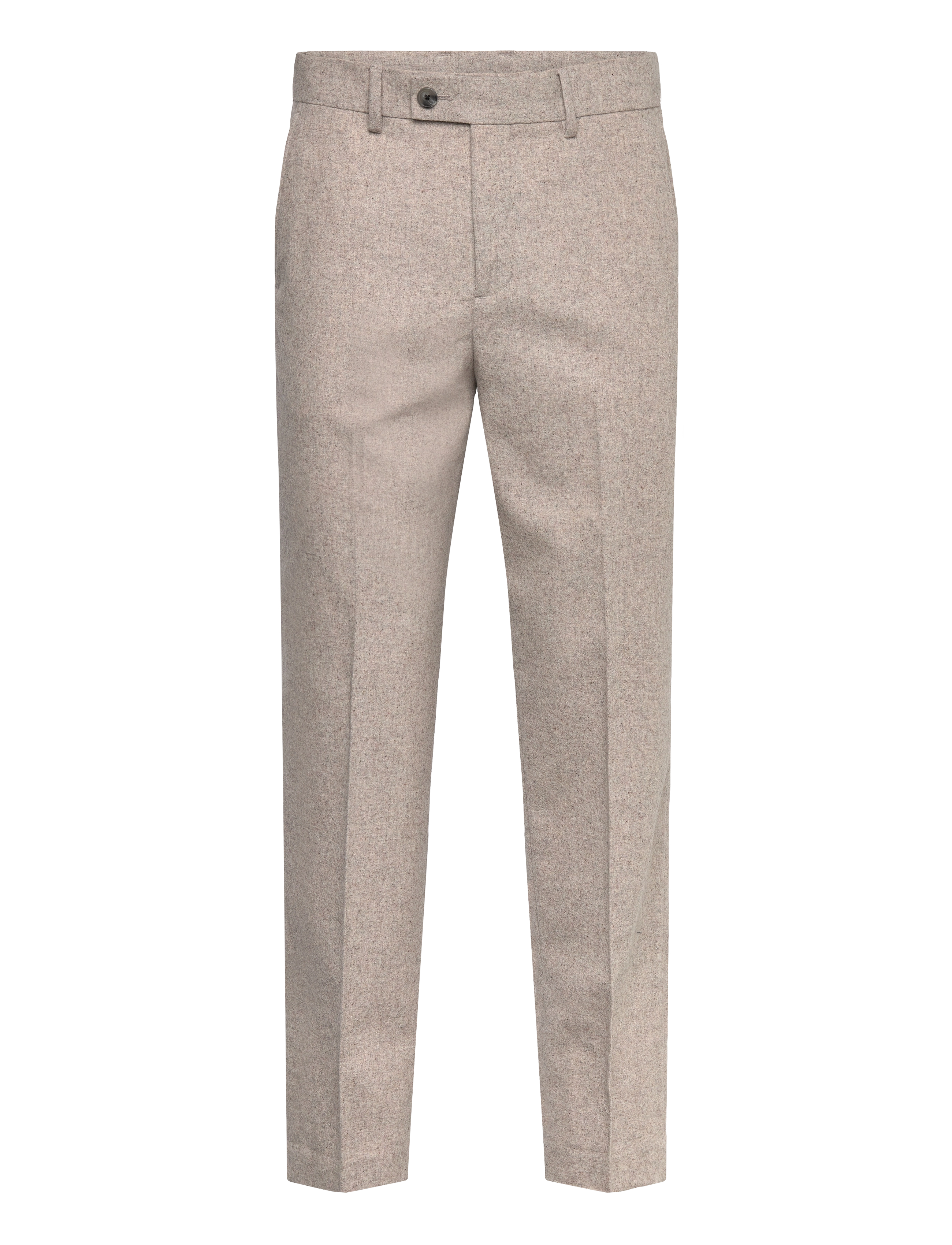 Lindbergh Flannel wool blend formal pant - Hosen - DK SAND MEL / beige