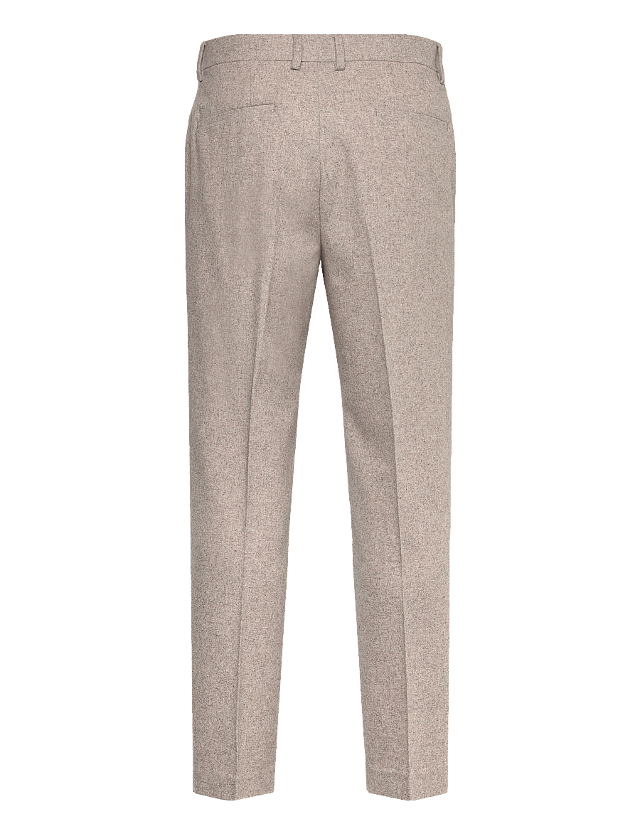 Lindbergh - Flannel wool blend formal pant - anzugshosen - dk sand mel - 2