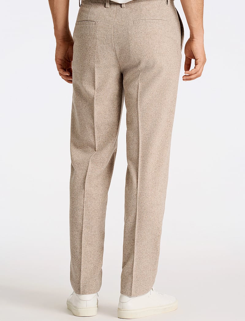 Lindbergh - Flannel wool blend formal pant - habitbukser - dk sand mel - 3