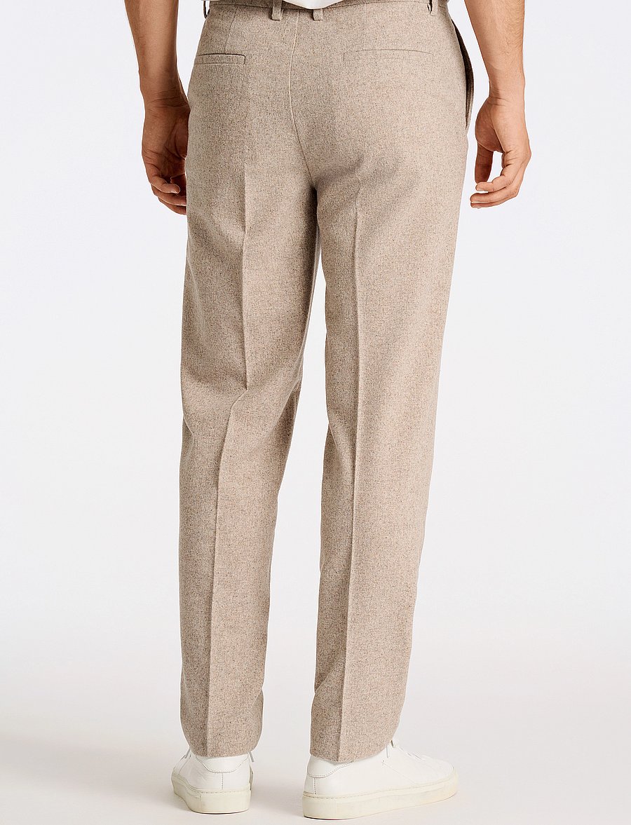 Lindbergh - Flannel wool blend formal pant - anzugshosen - dk sand mel - 3