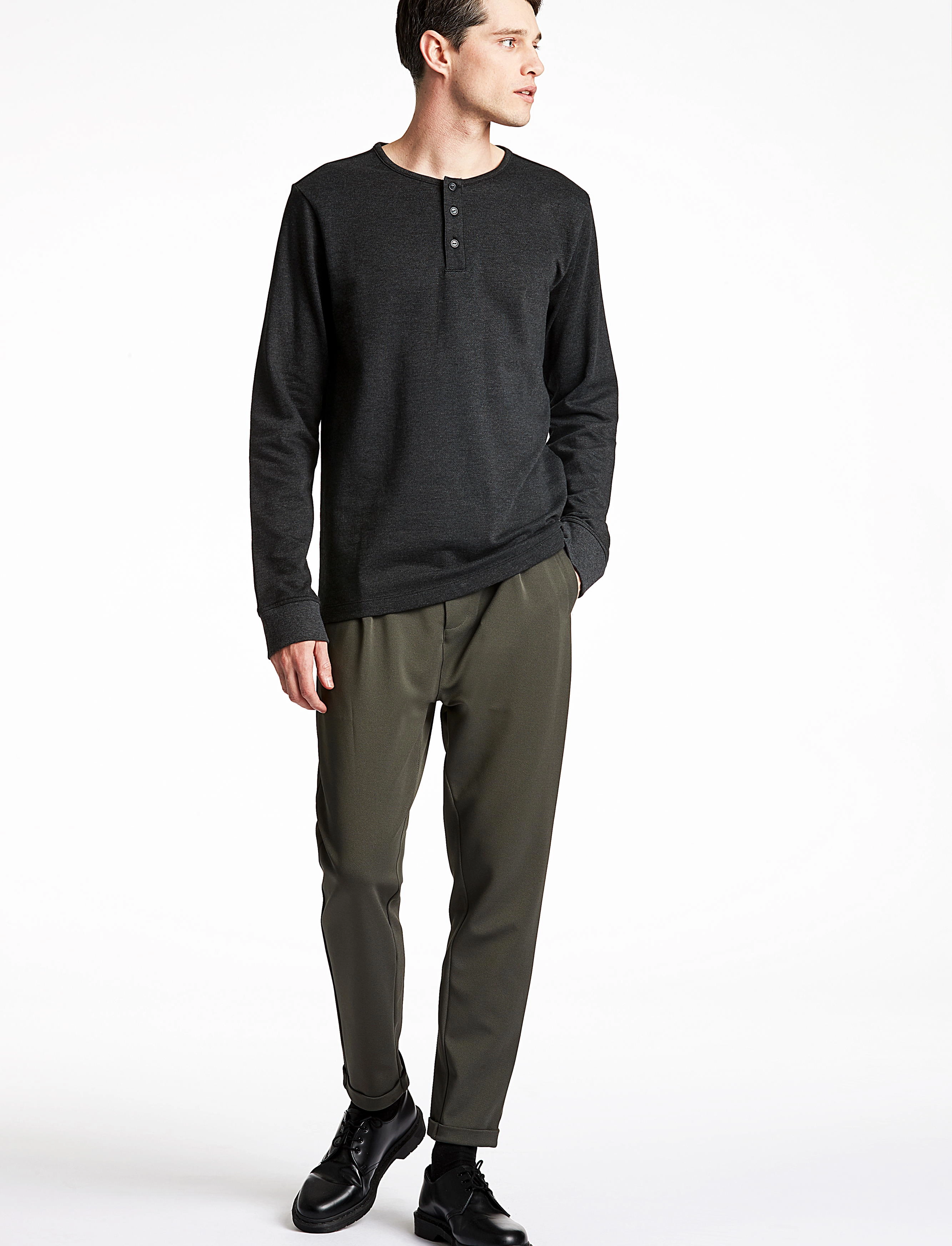 Lindbergh - Soft twill pants - dk army - 2