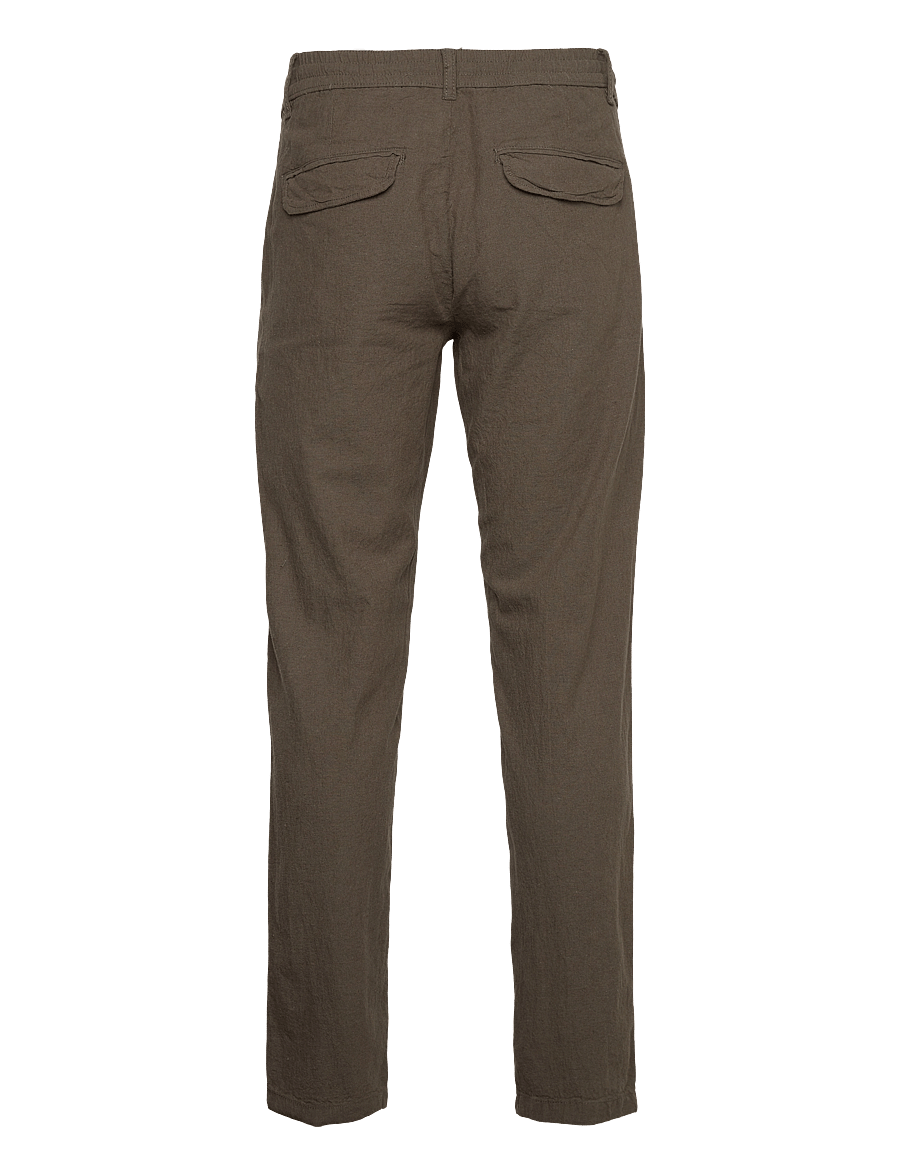 Lindbergh - Linen pants - hørbukser - dk army - 2