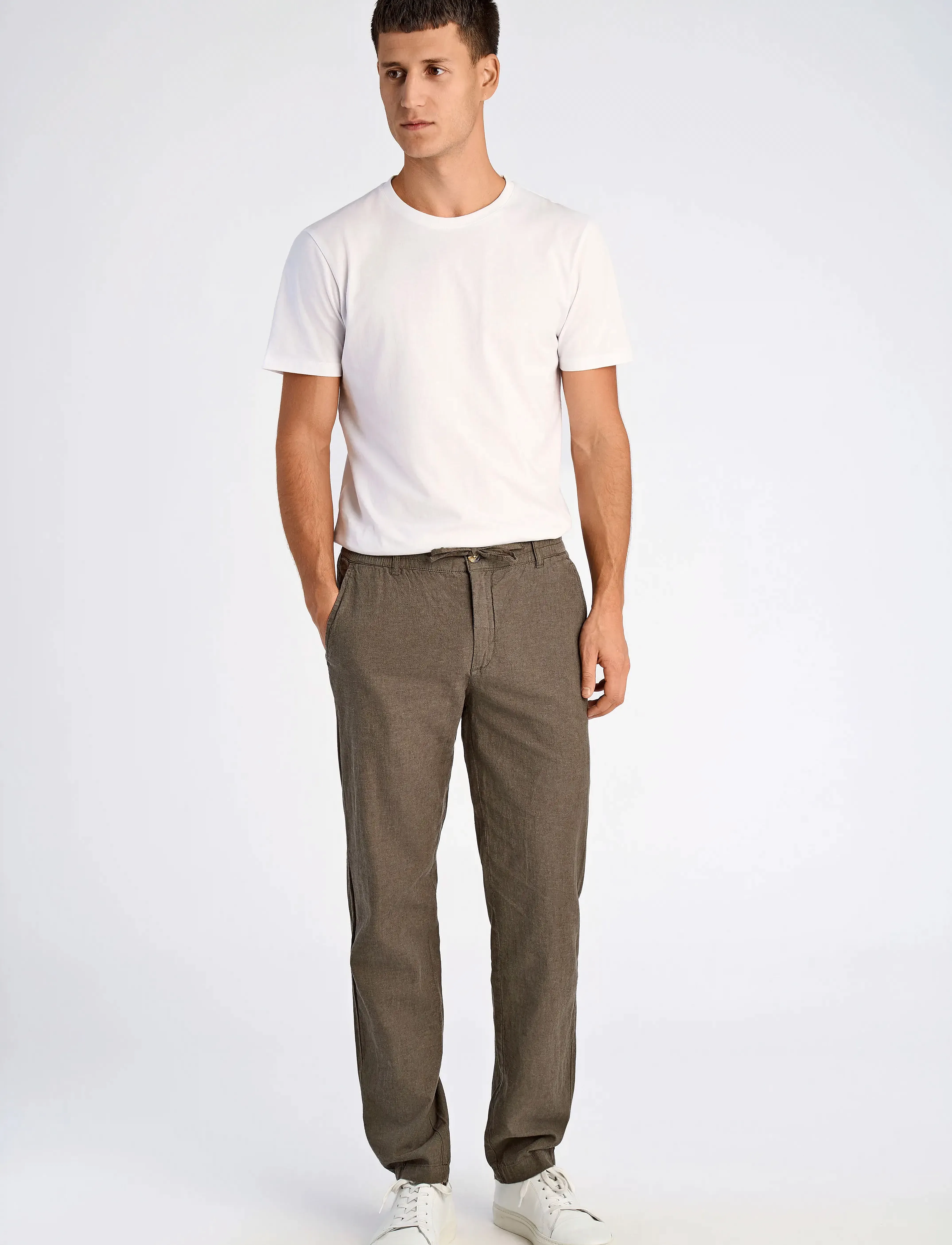 Lindbergh - Linen pants - pellavahousut - dk army - 4