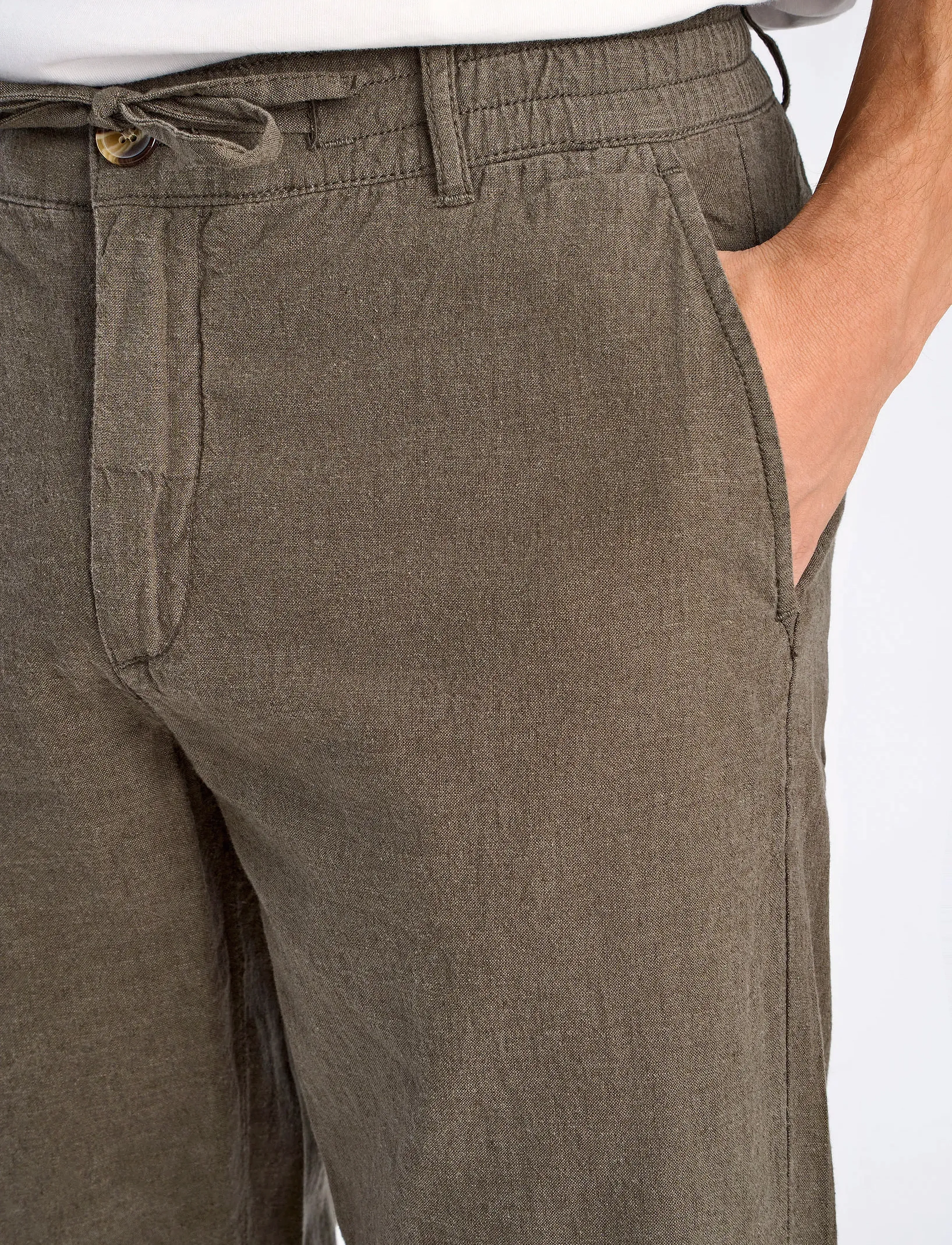 Lindbergh - Linen pants - pellavahousut - dk army - 5