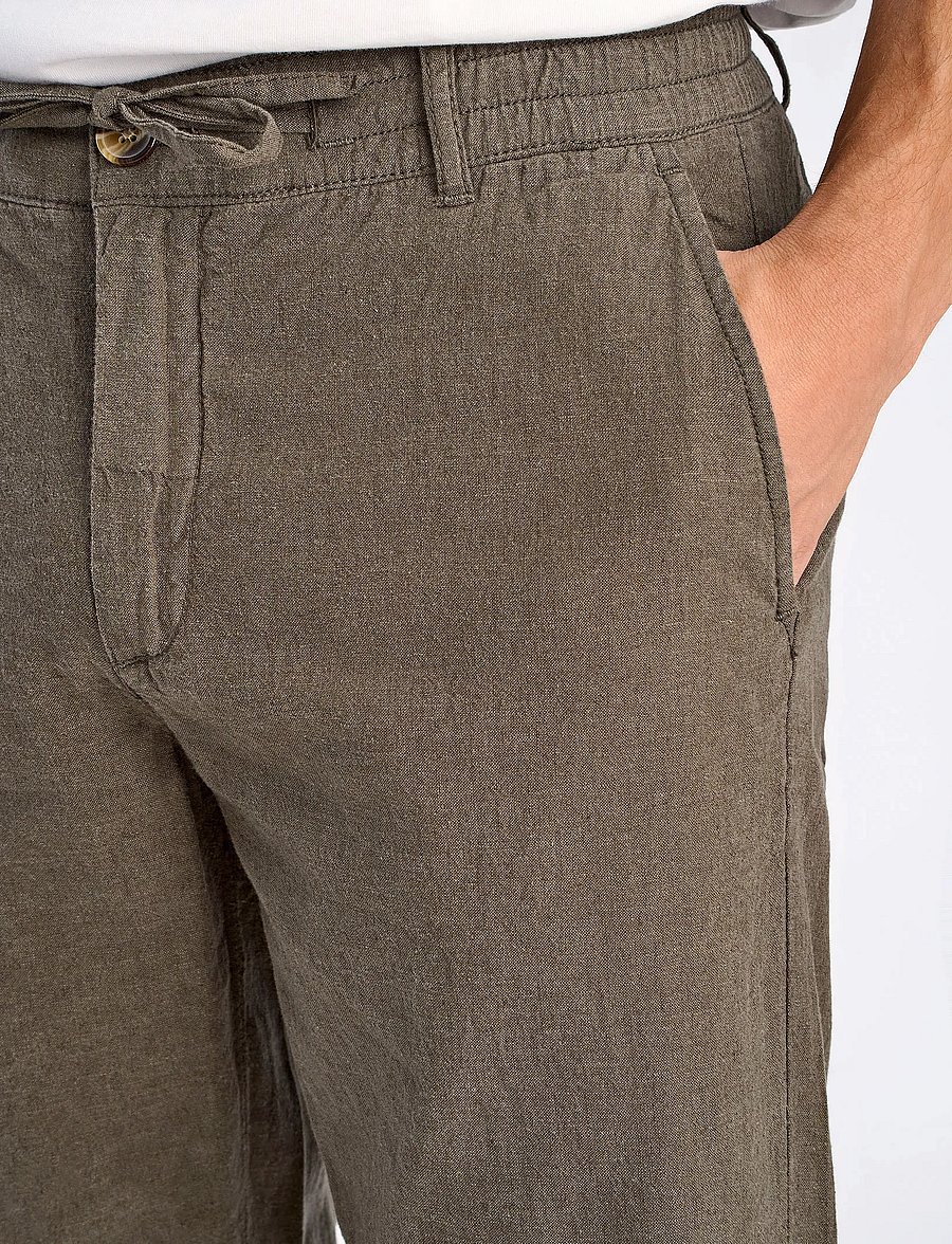 Lindbergh - Linen pants - hørbukser - dk army - 5
