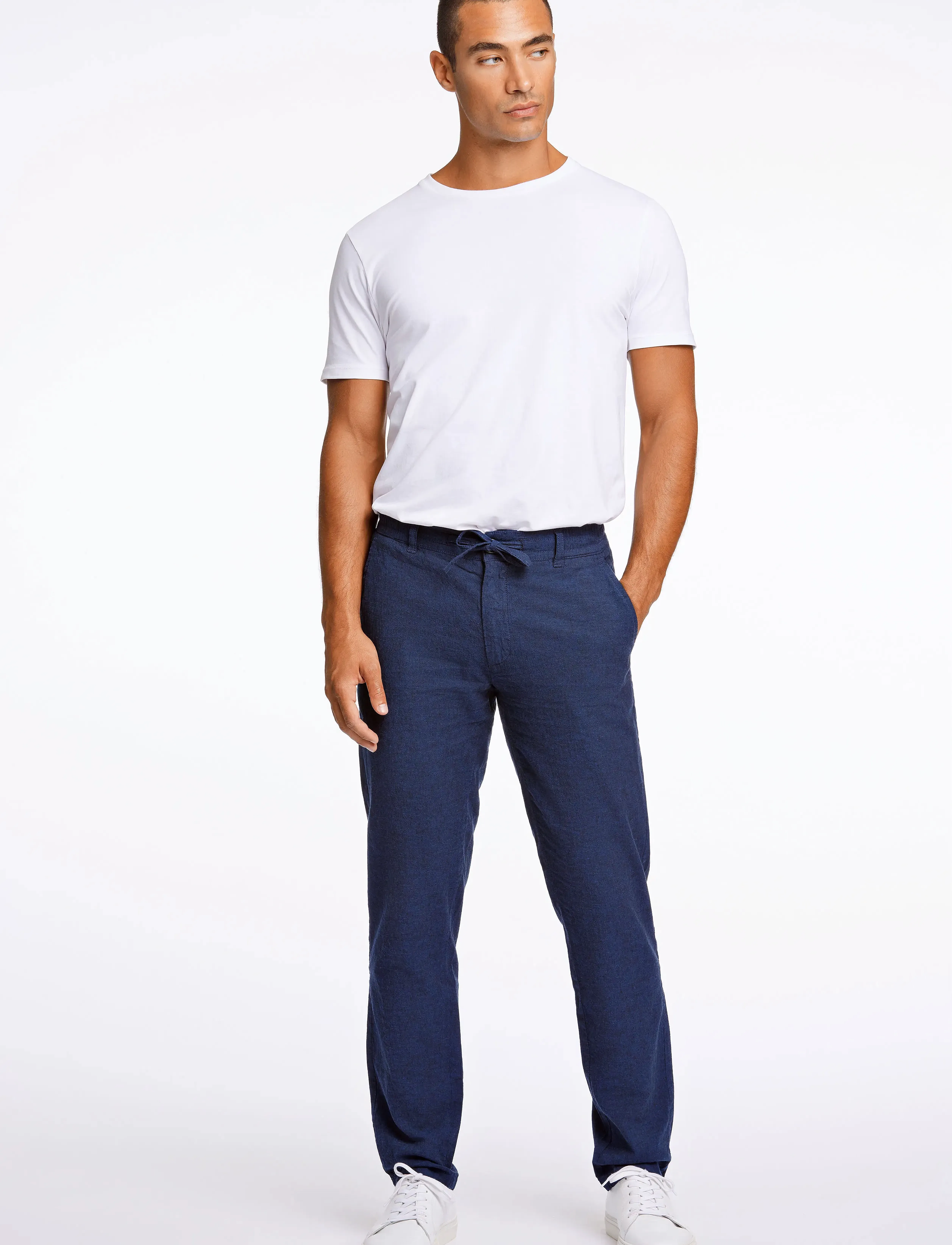 Lindbergh - Linen pants - linnebyxor - dk blue - 4