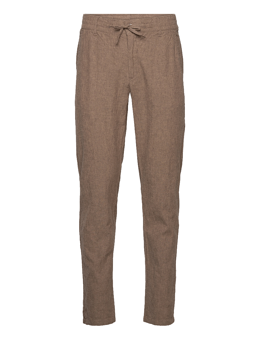 Lindbergh - Linen pants - linnebyxor - dk stone - 0