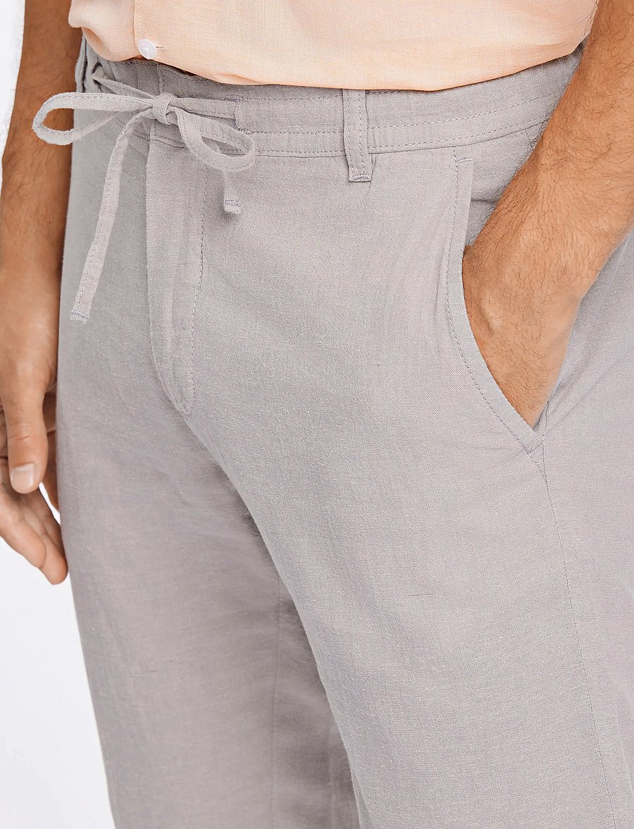 Lindbergh - Linen pants - pellavahousut - grey - 5