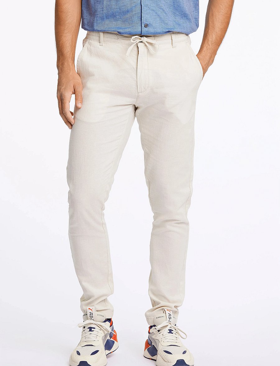 Lindbergh - Linen pants - linnebyxor - lt sand - 0