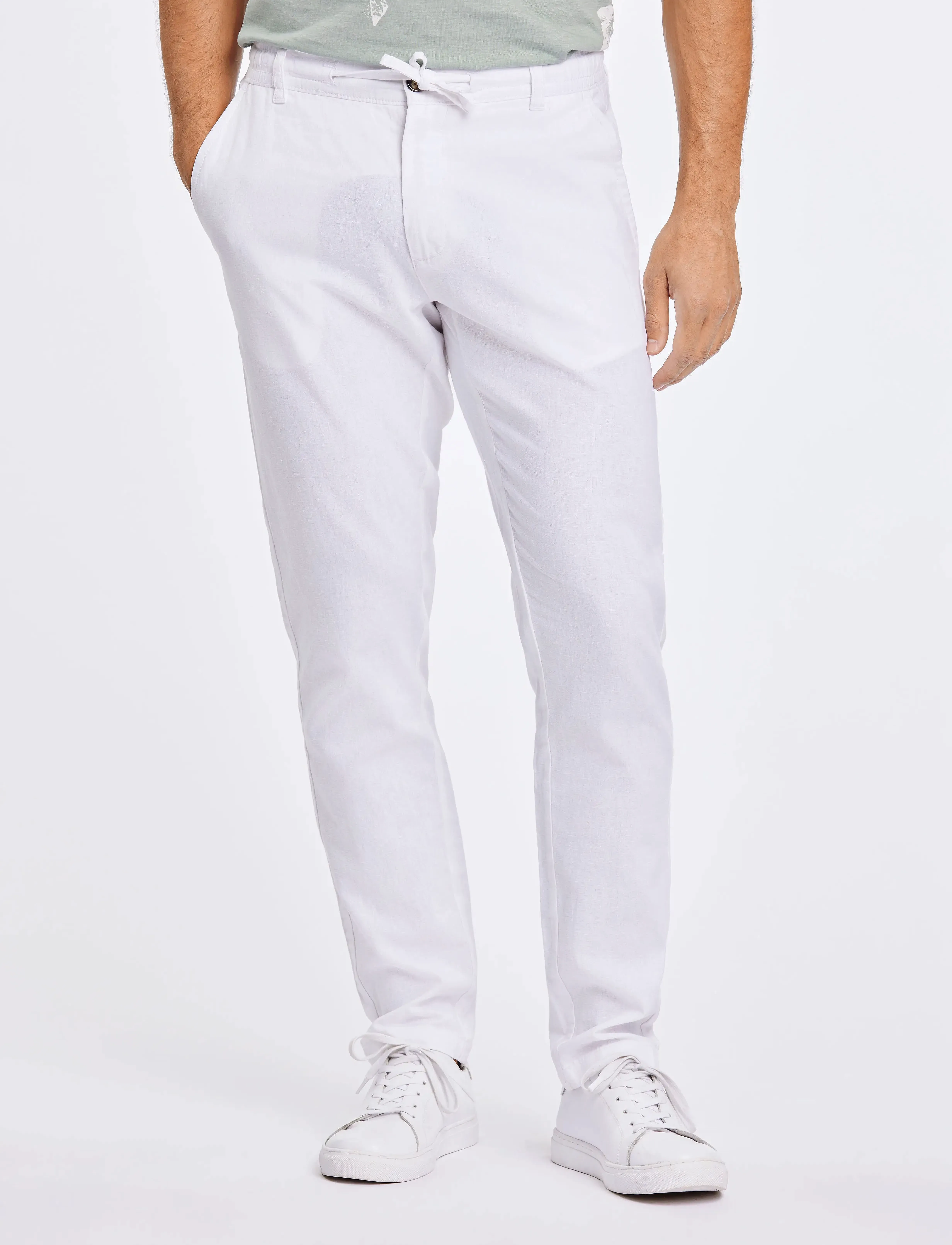 Lindbergh Linen Pants, L, Beige, Bukser > Afslappet, Herre