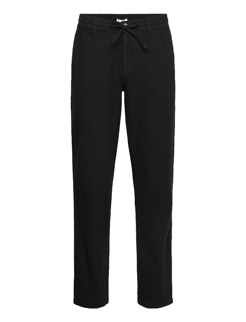 Lindbergh - Linen pants - hørbukser - black - 1