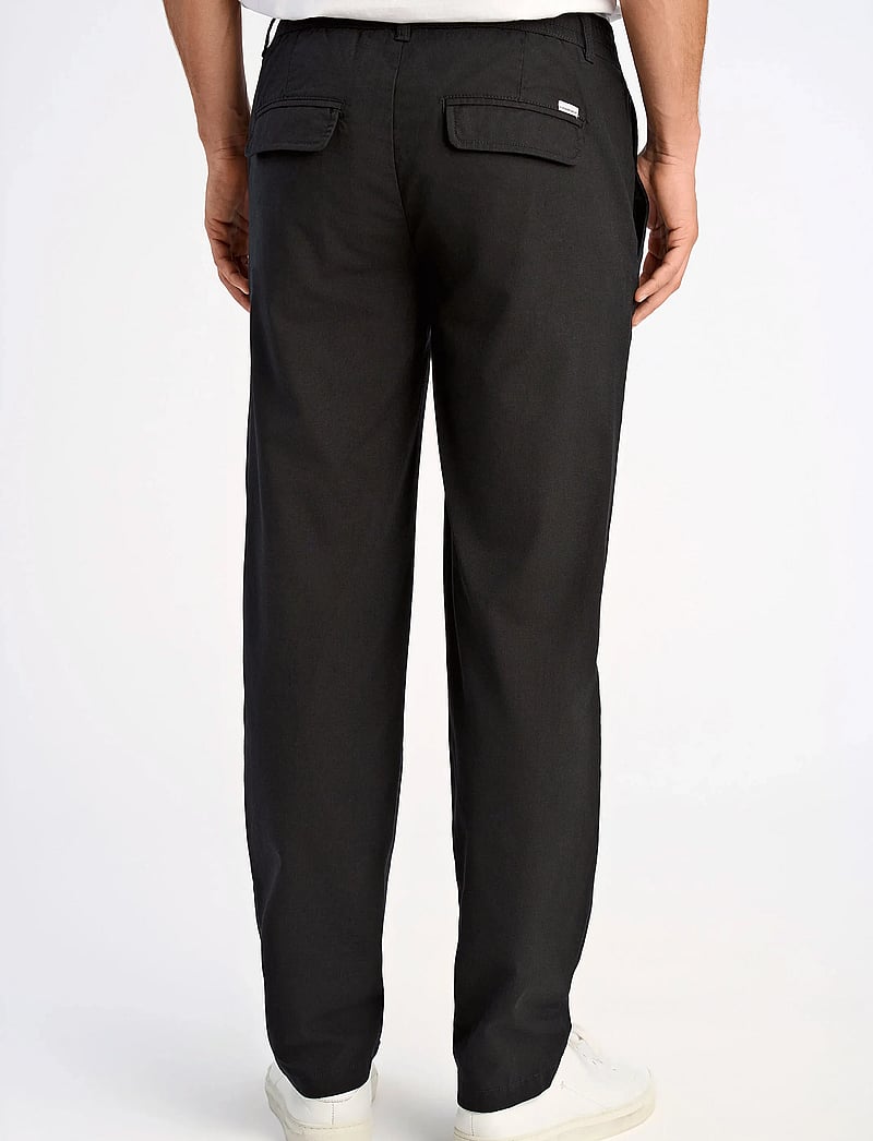 Lindbergh - Linen pants - hørbukser - black - 3