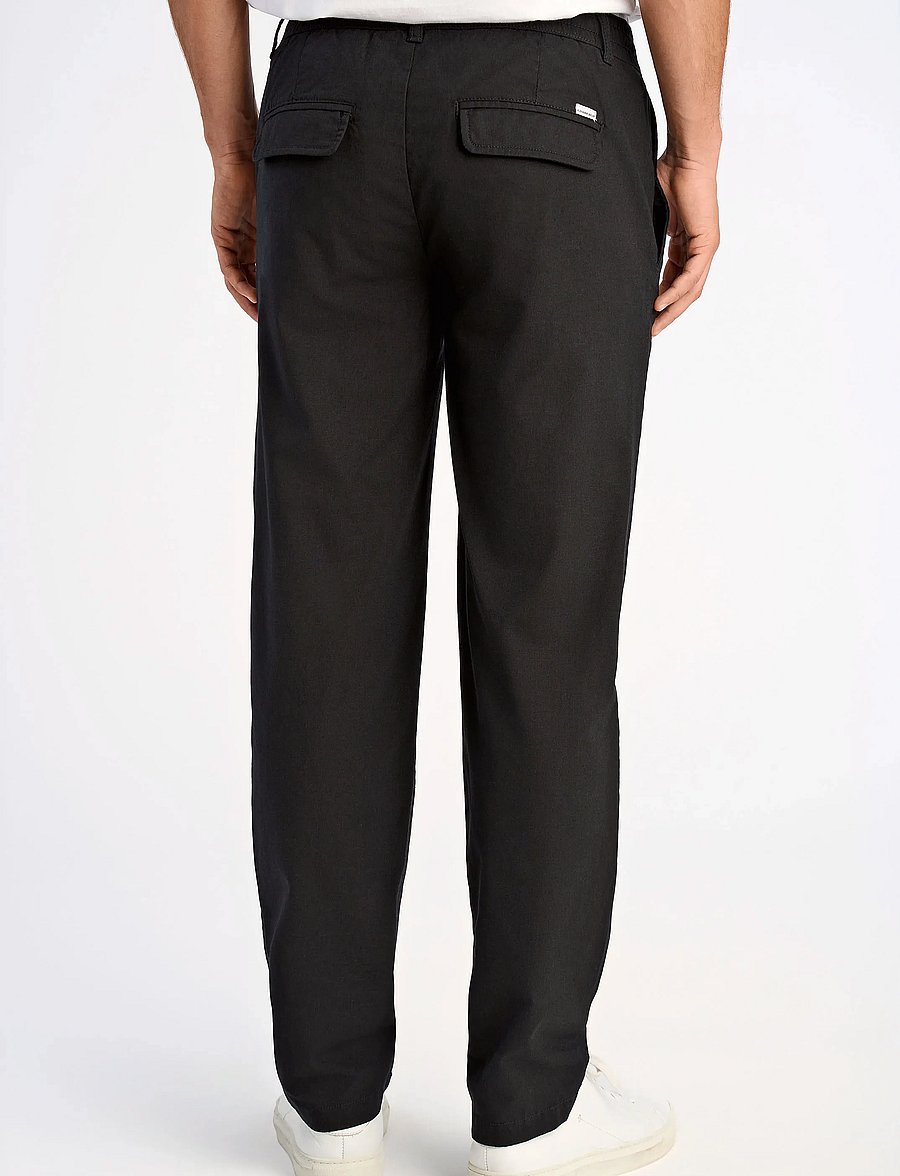 Lindbergh - Linen pants - linnebyxor - black - 3