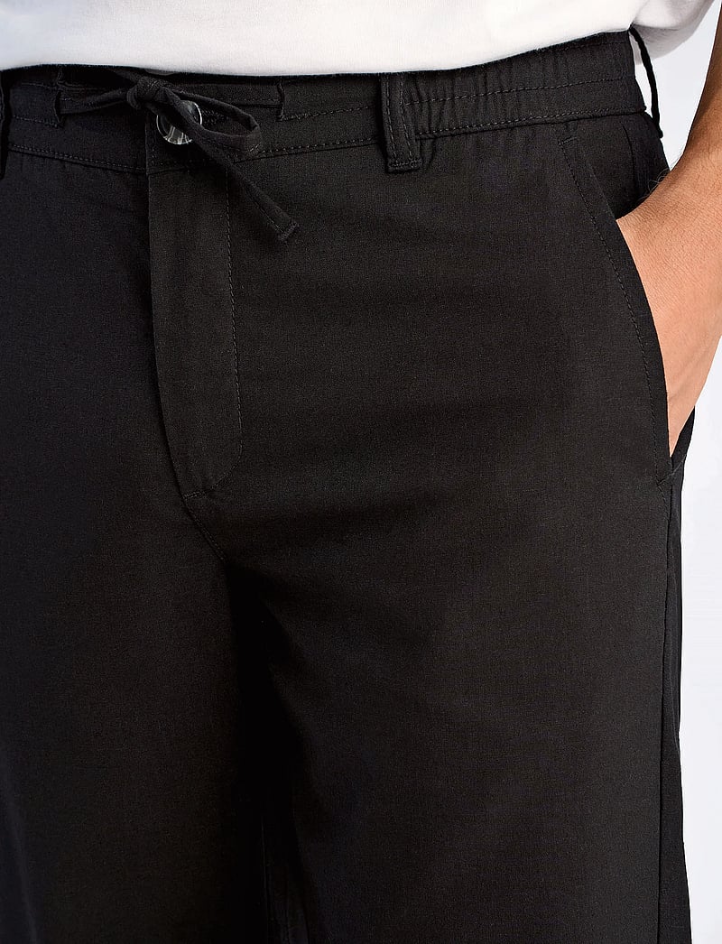 Lindbergh - Linen pants - hørbukser - black - 5
