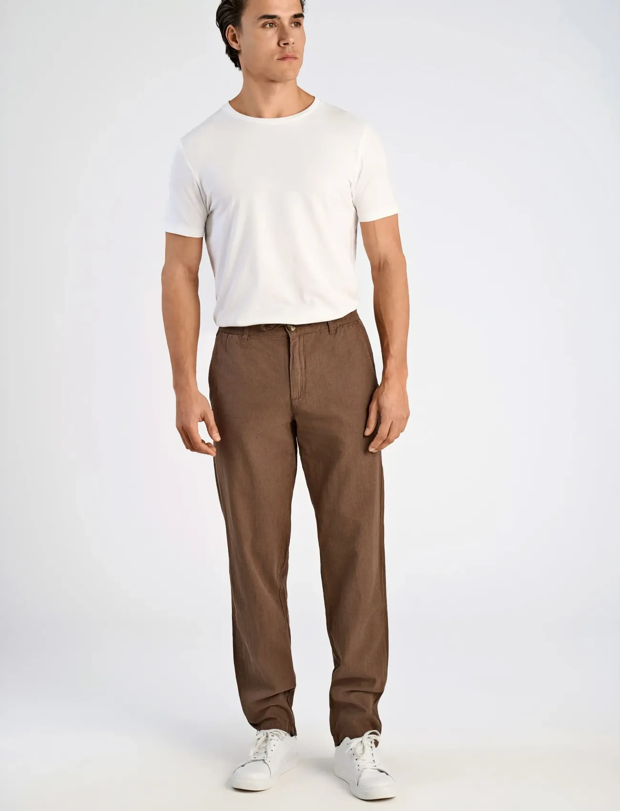 Lindbergh - Linen pants - linnebyxor - brown - 3