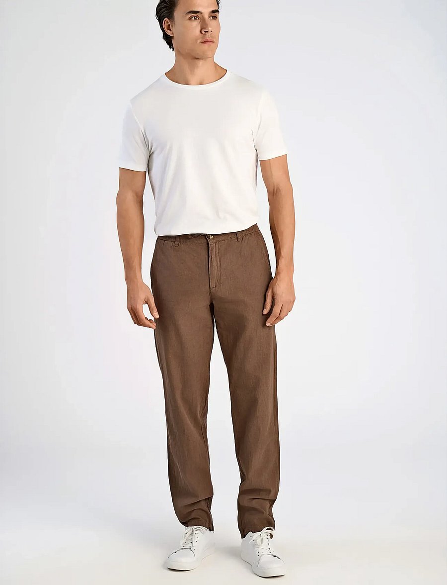 Lindbergh - Linen pants - linnebyxor - brown - 3