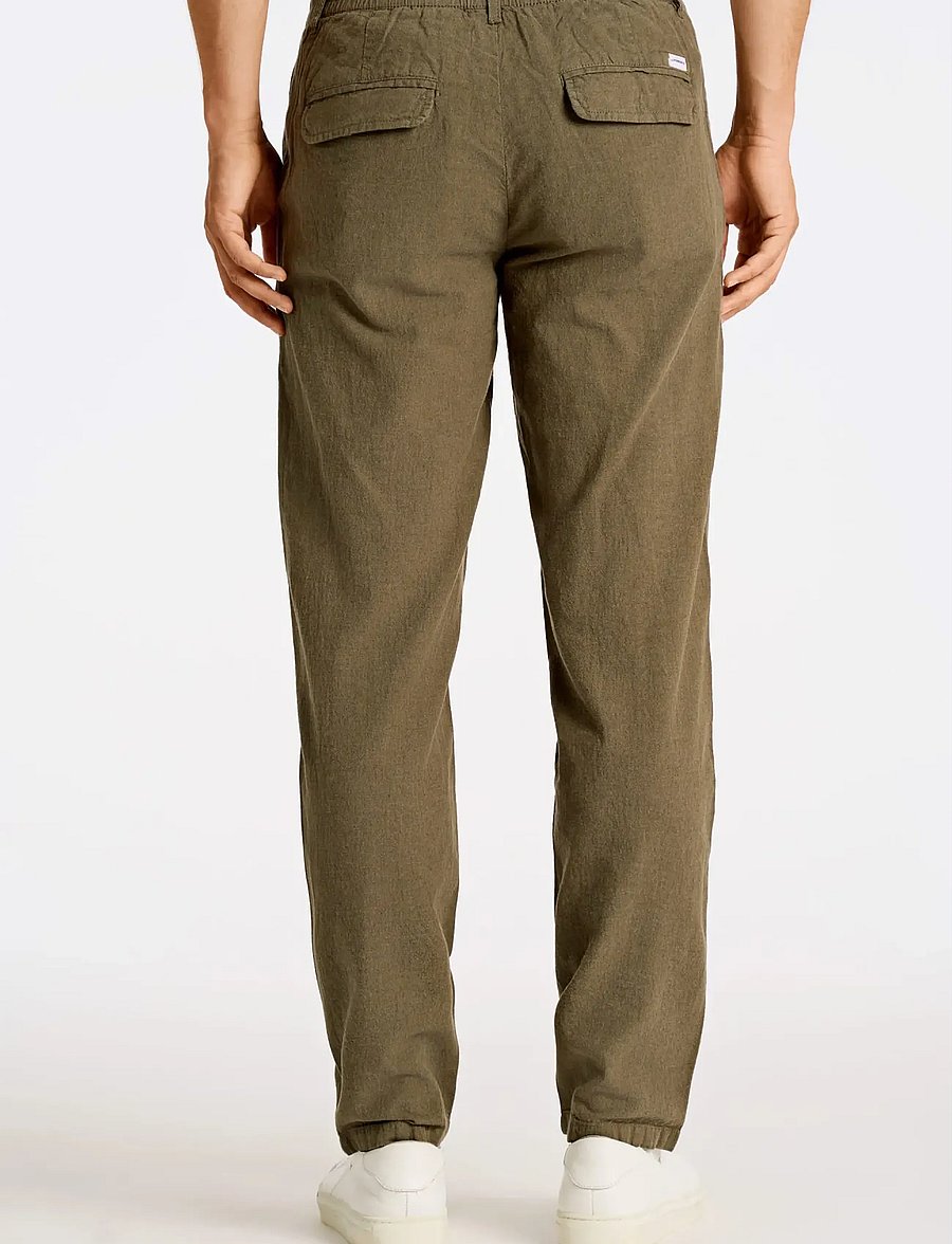 Lindbergh - Linen pants - linnebyxor - dk army - 4