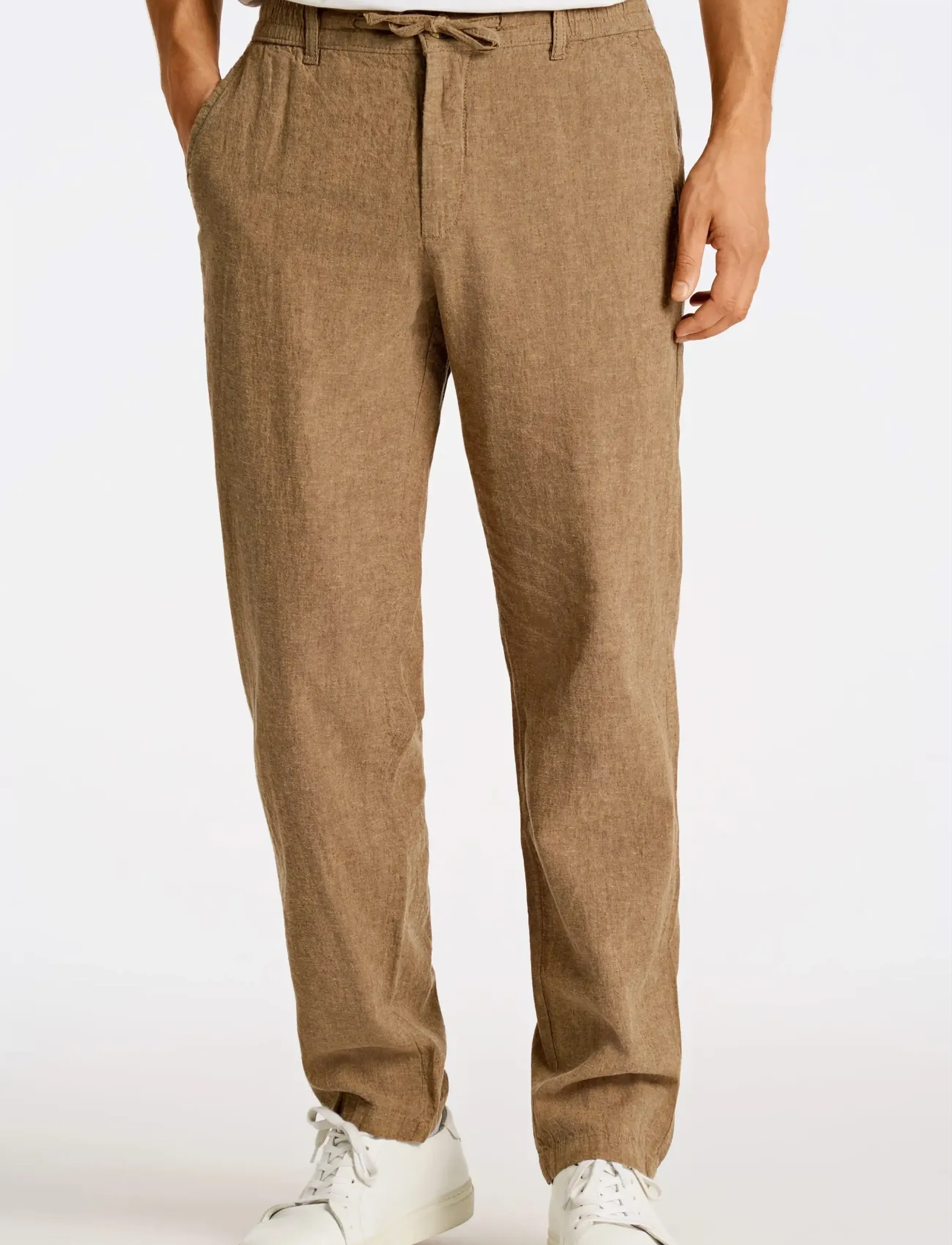 Lindbergh Linen pants - Linen clothing - DK STONE / beige
