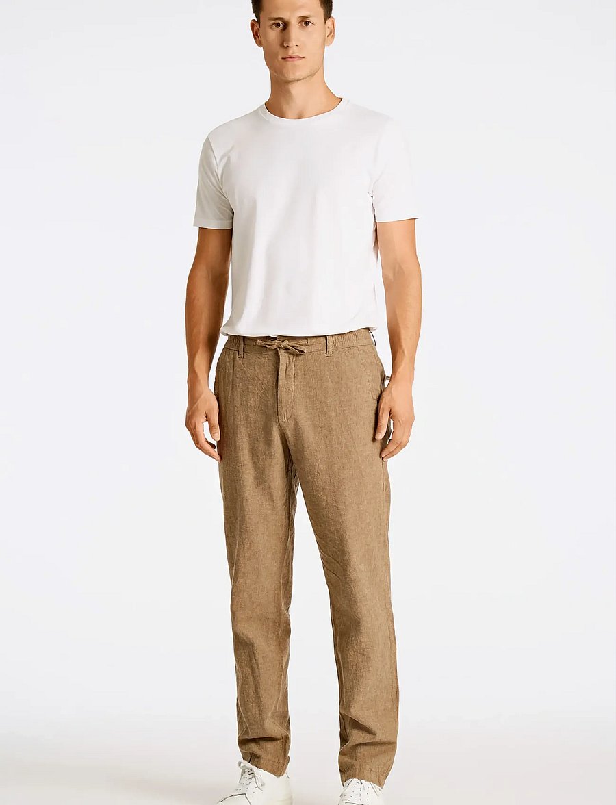 Lindbergh - Linen pants - linnebyxor - dk stone - 3
