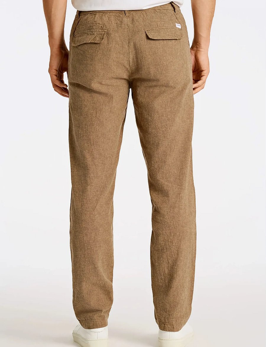 Lindbergh - Linen pants - linnebyxor - dk stone - 4