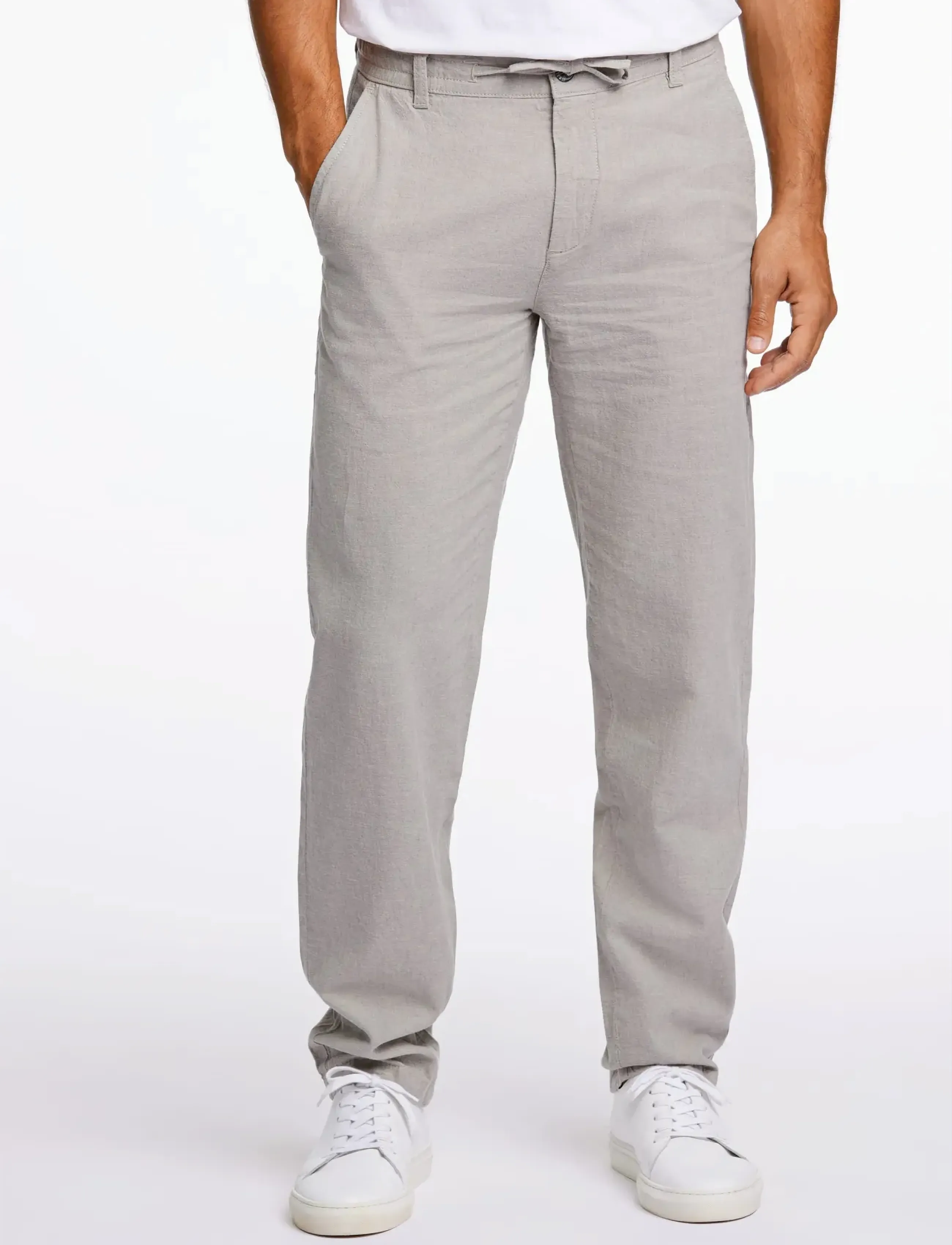 Lindbergh Linen pants - Bukser - GREY / grey