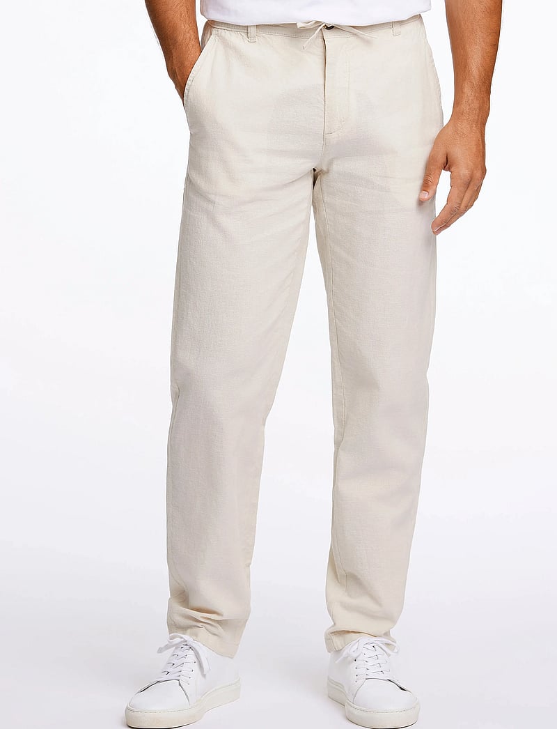 Lindbergh - Linen pants - leinenhosen - lt sand - 0