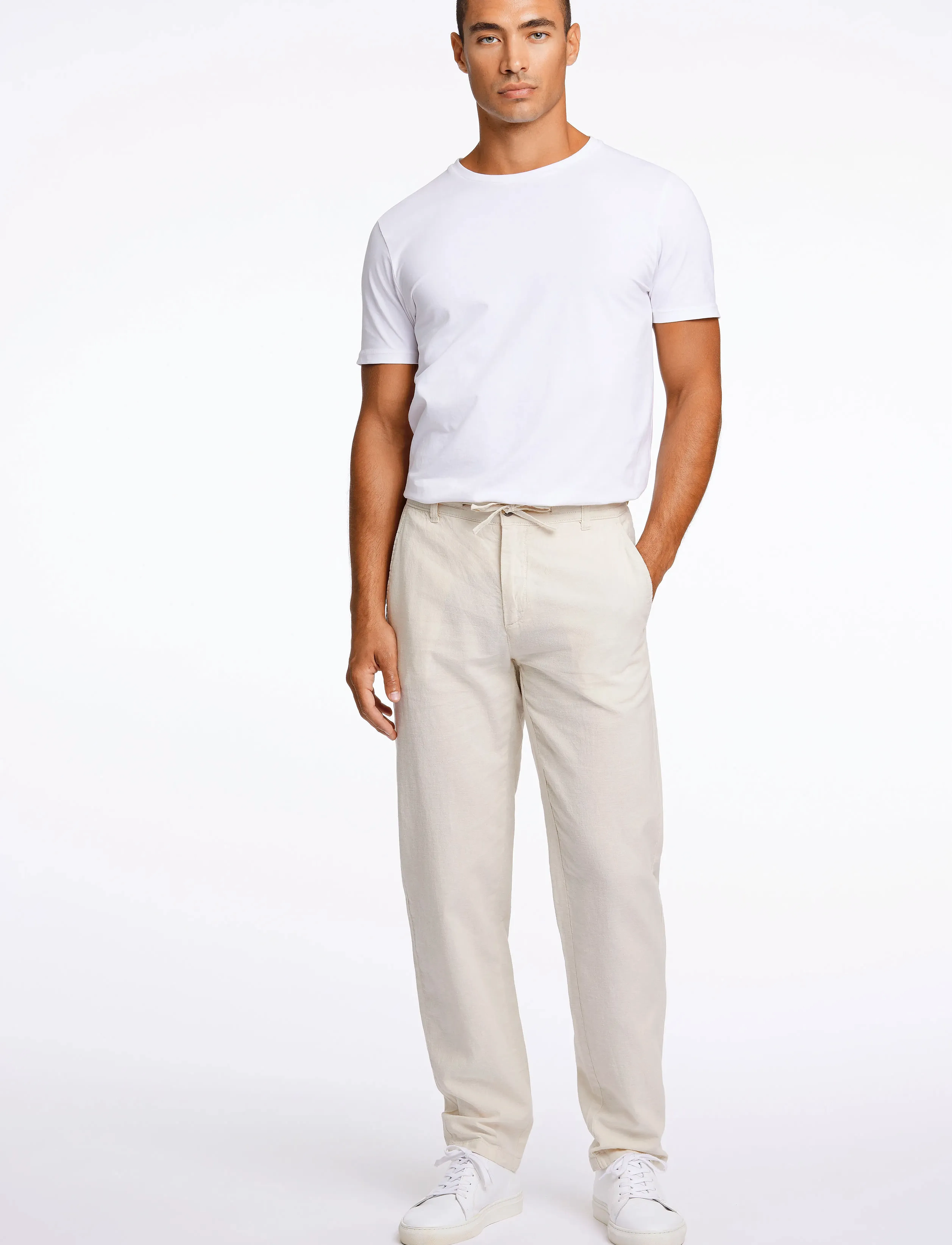 Lindbergh - Linen pants - linased püksid - lt sand - 4