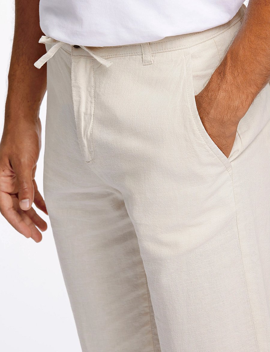 Lindbergh - Linen pants - linased püksid - lt sand - 5
