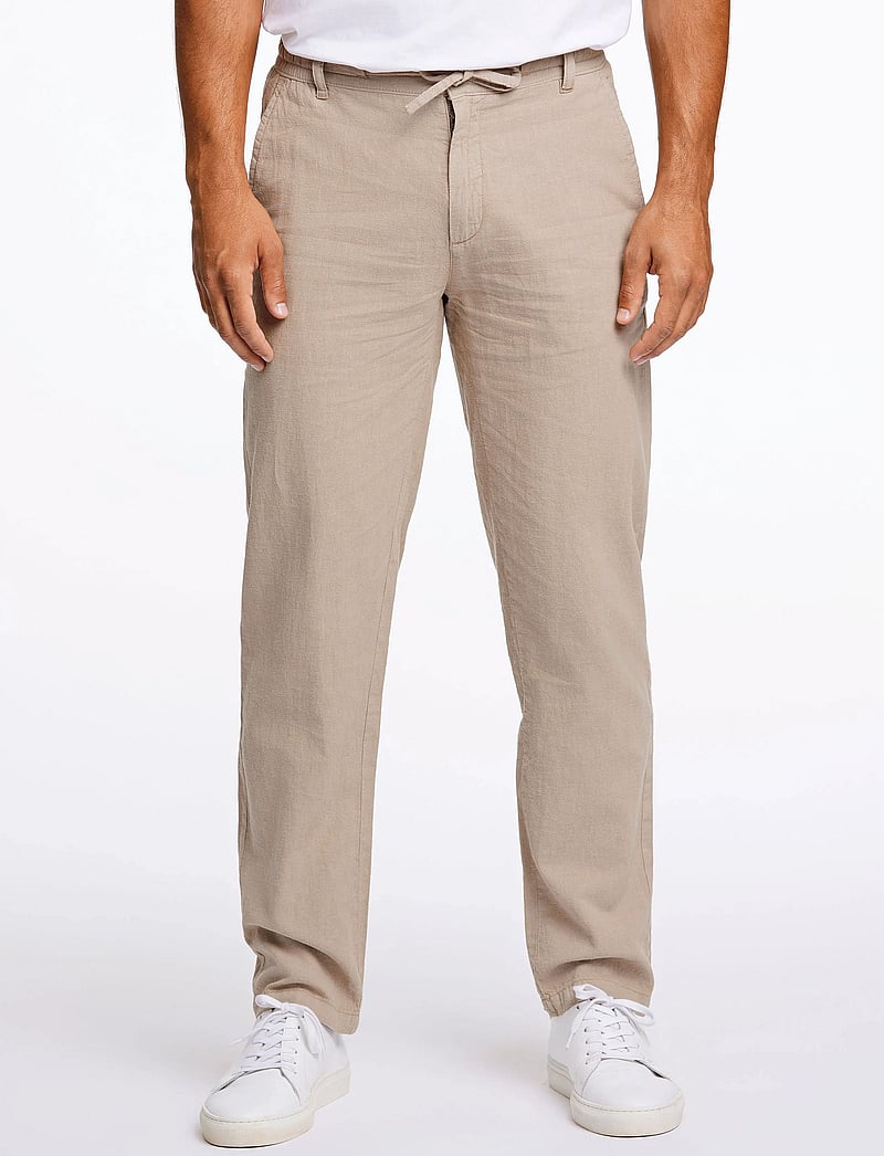 Lindbergh - Linen pants - hørbukser - sand - 0