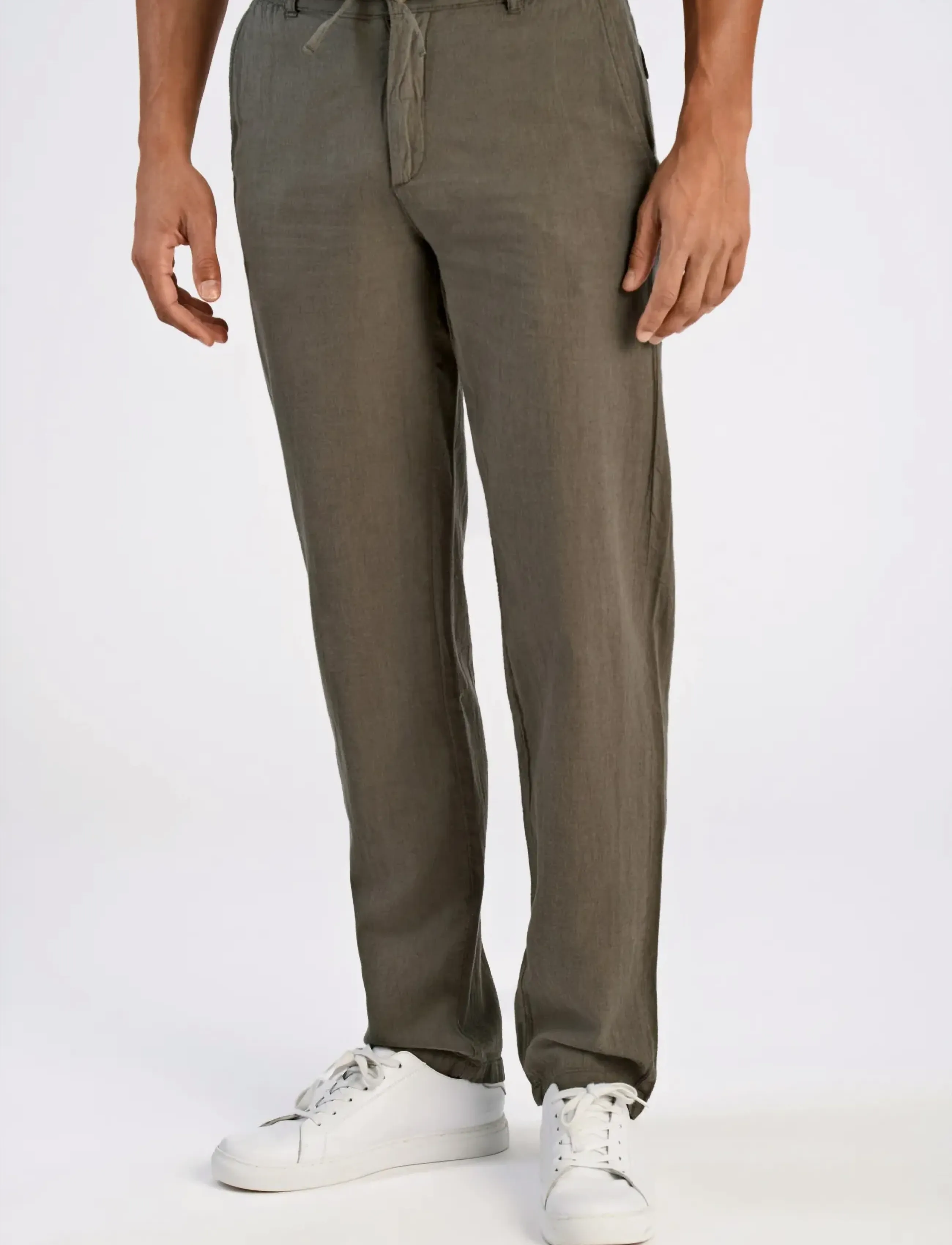 Lindbergh - Linen pants - hørbukser - army - 3