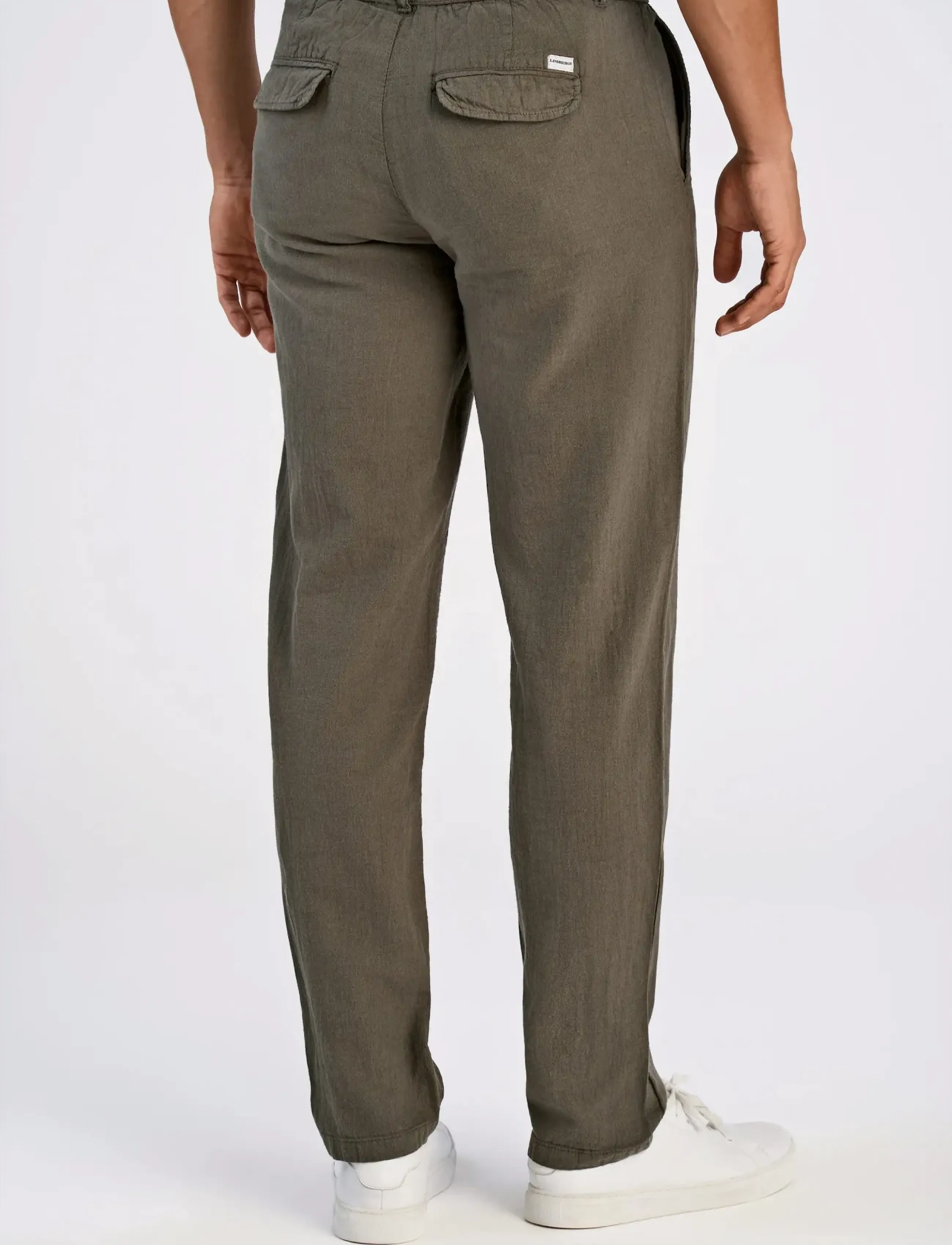 Lindbergh - Linen pants - hørbukser - army - 4