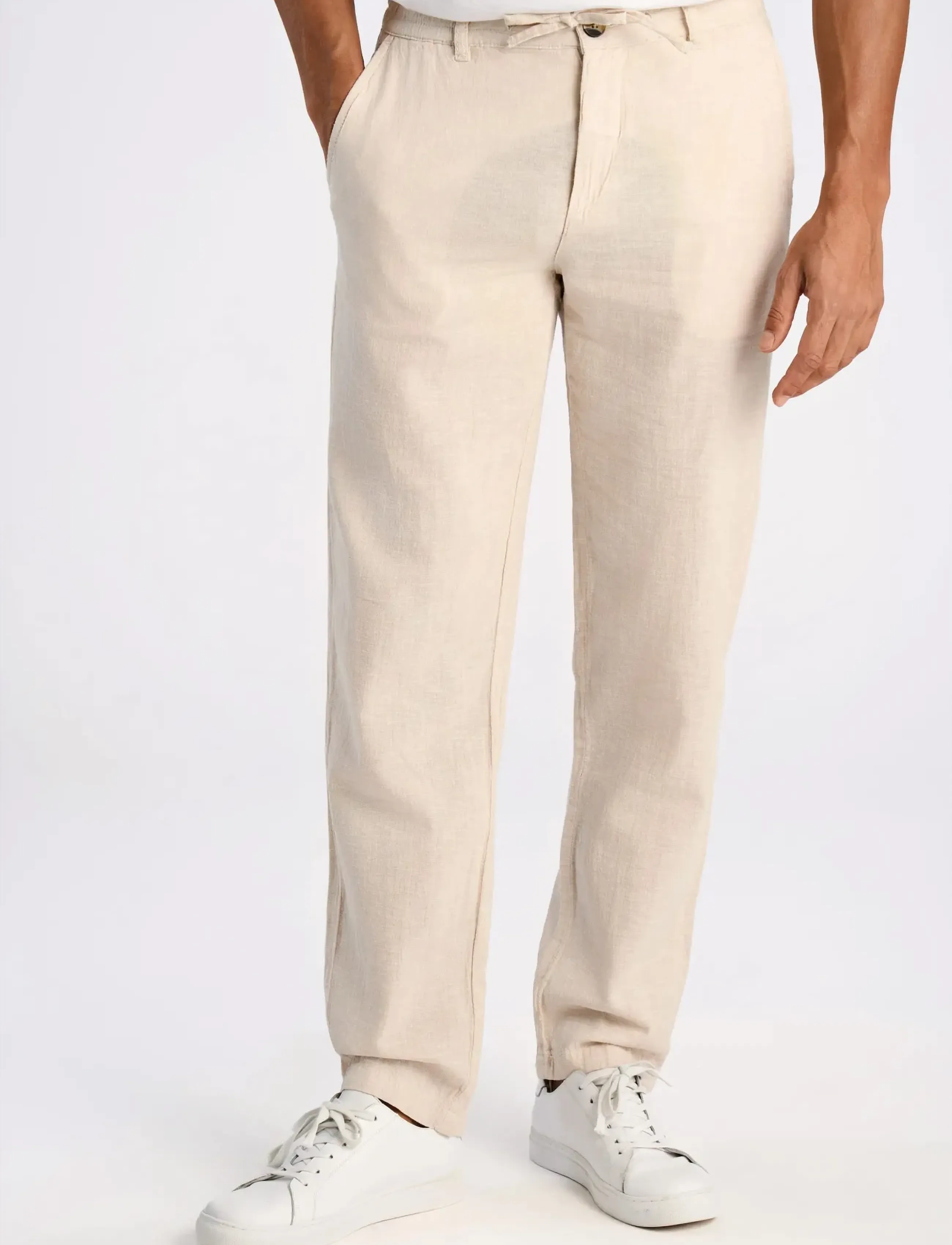 Lindbergh - Linen pants - hørbukser - lt sand - 3