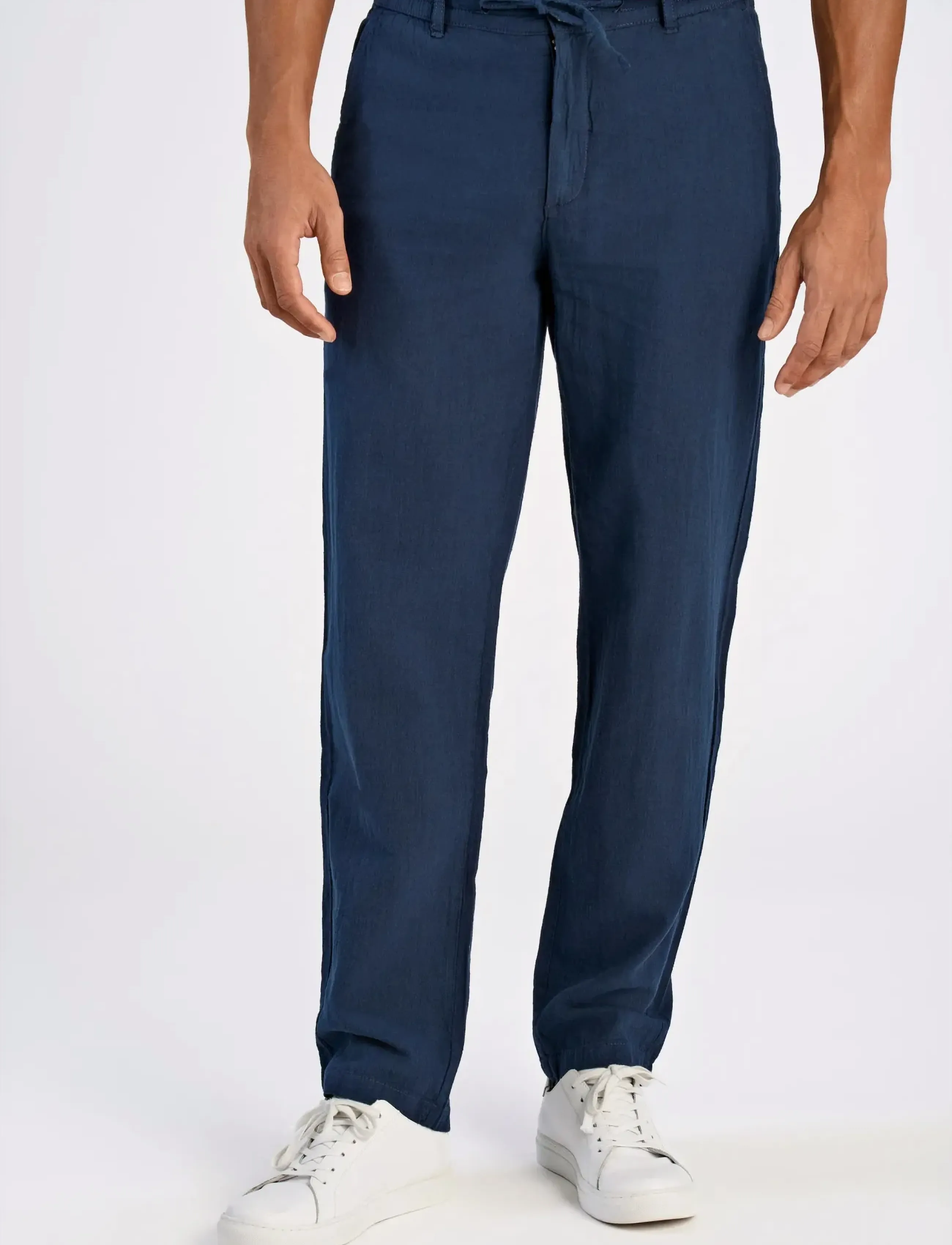 Lindbergh - Linen pants - hørbukser - navy - 3