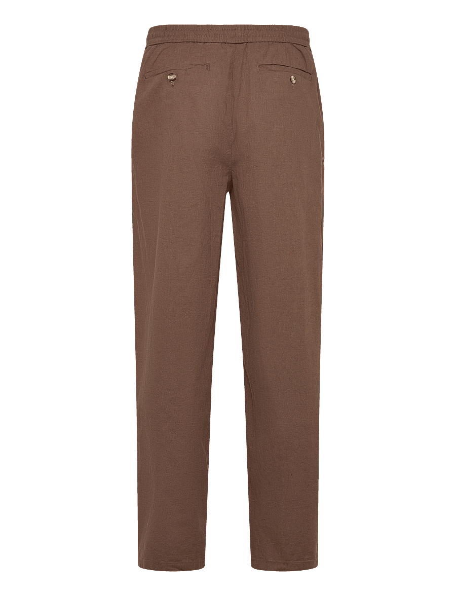 Lindbergh - Linen wide fit pants - linased püksid - brown - 2