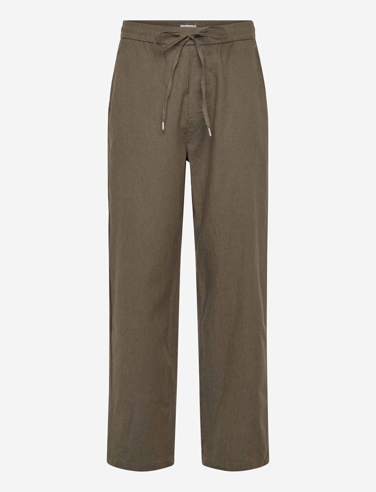 Lindbergh - Linen wide fit pants - hørbukser - dk army - 1