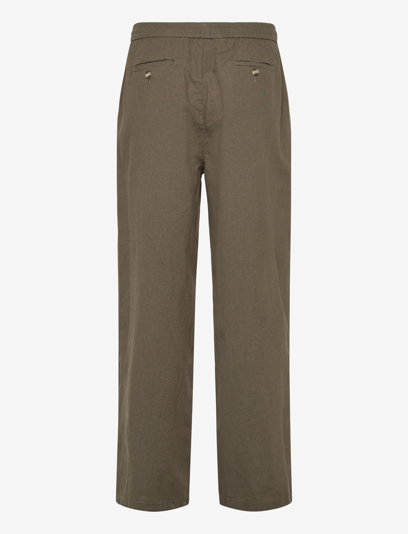 Lindbergh - Linen wide fit pants - hørbukser - dk army - 2