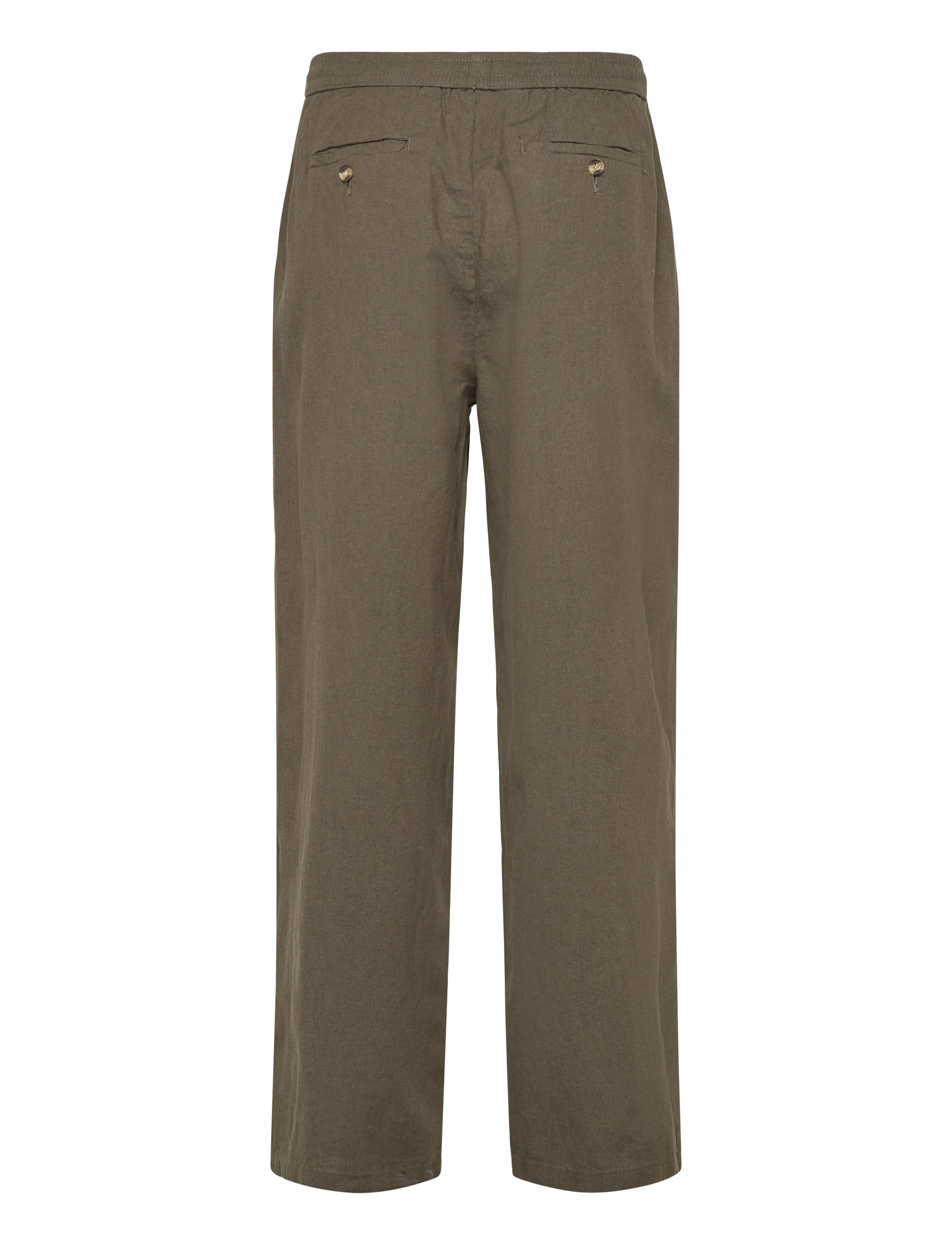 Lindbergh - Linen wide fit pants - hörbuxur - dk army - 2