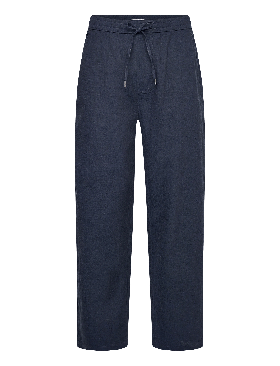 Lindbergh - Linen wide fit pants - leinenhosen - dk blue - 1