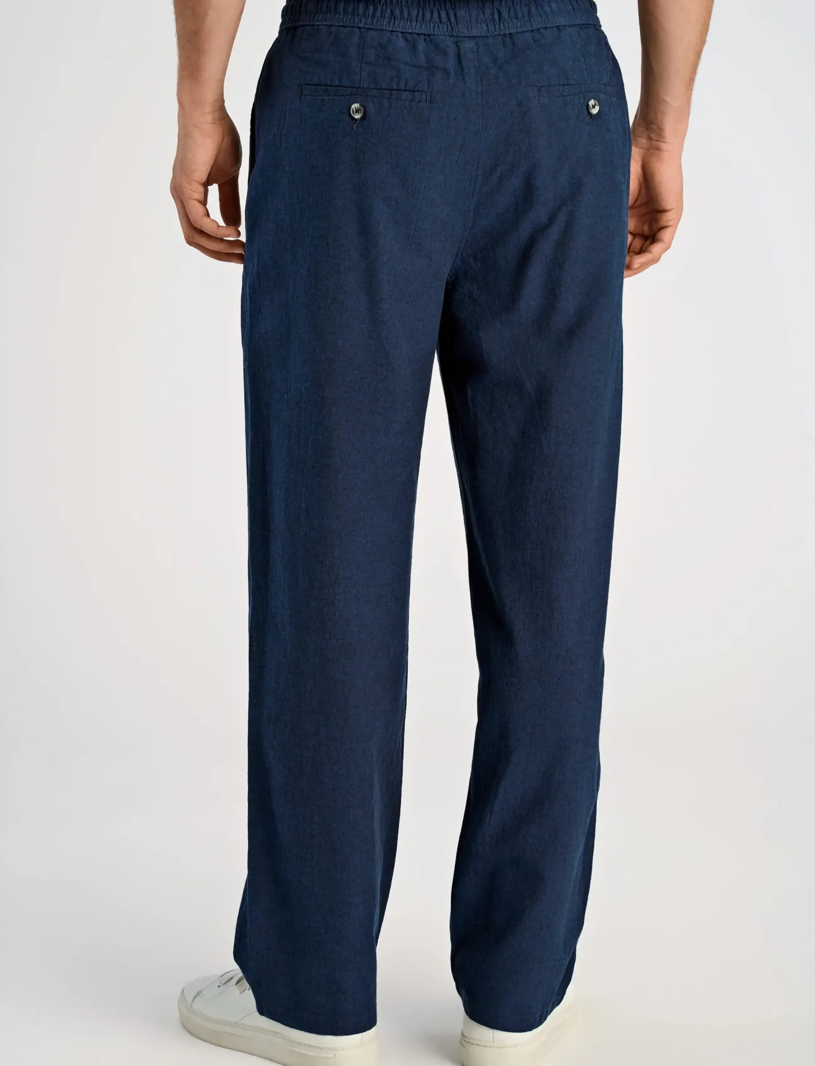 Lindbergh - Linen wide fit pants - linased püksid - dk blue - 4