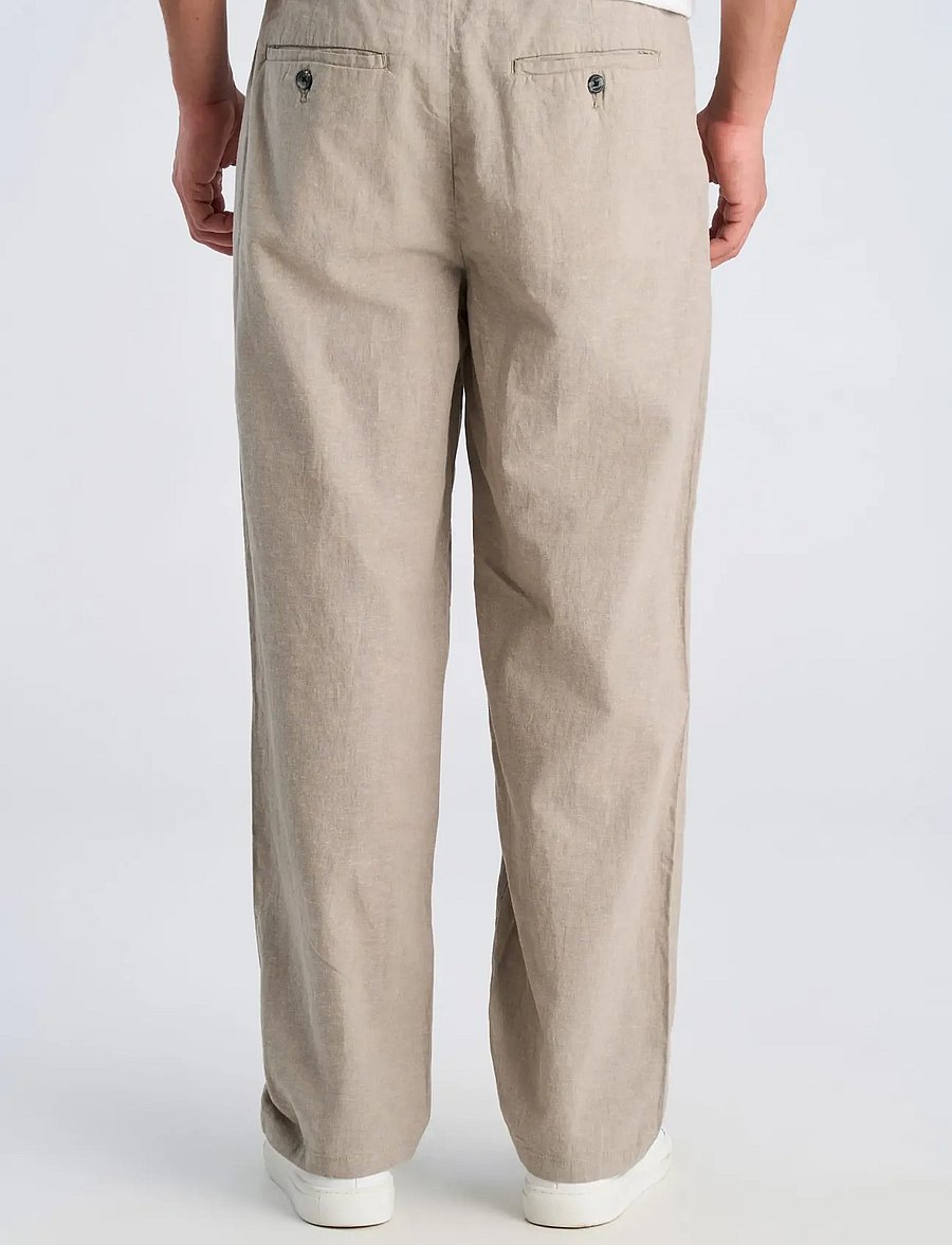 Lindbergh - Linen wide fit pants - linased püksid - grey - 4