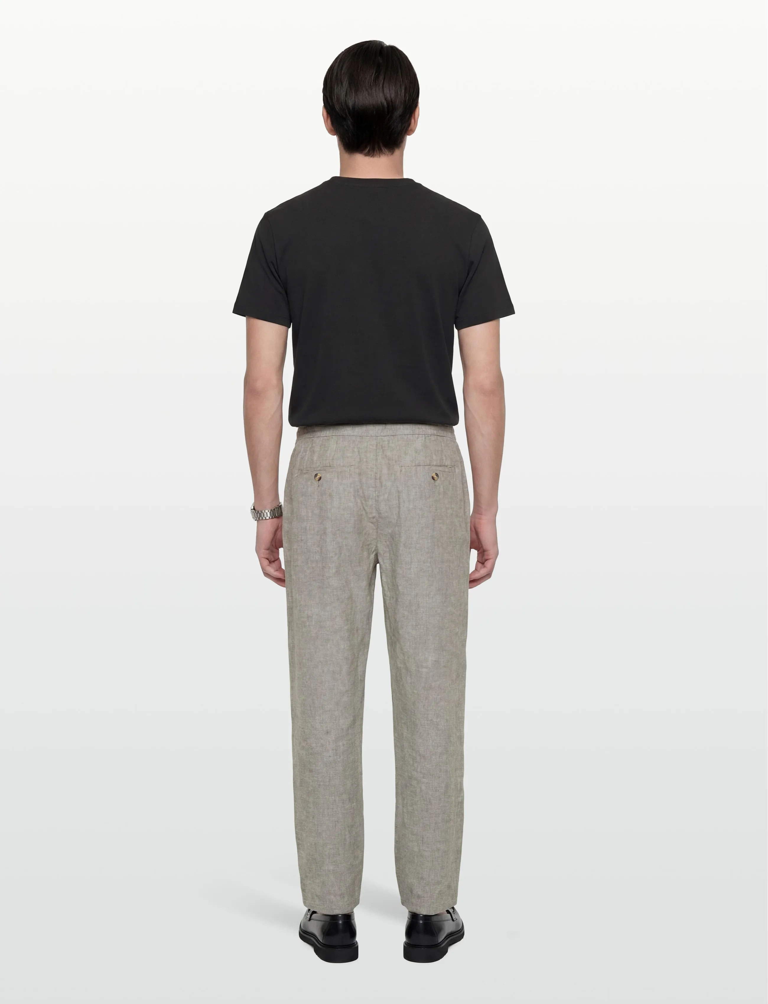 Lindbergh - Linen wide fit pants - leinenhosen - lt army - 4