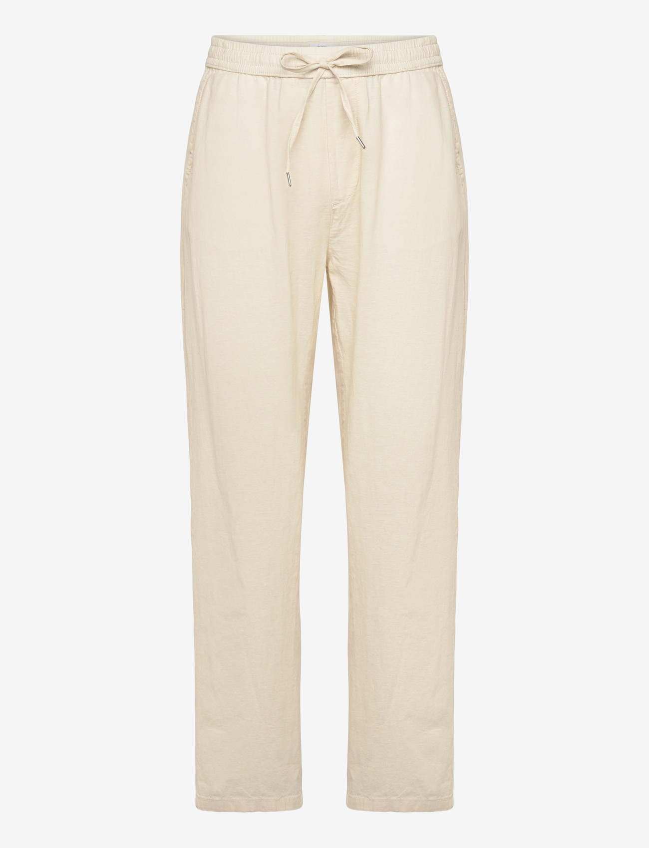 Lindbergh - Linen wide fit pants - hørbukser - lt sand - 1