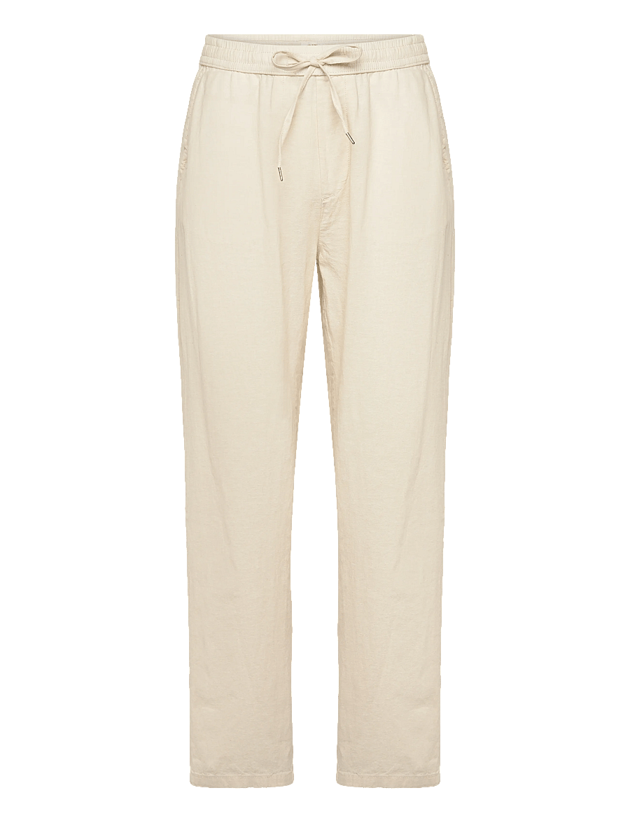 Lindbergh - Linen wide fit pants - linnebyxor - lt sand - 1
